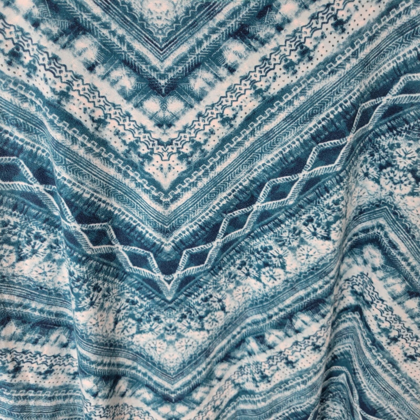 Rouge Women Dress 3X Tank Sleeveless Blue Green Geometric Lightweight Poly Blend