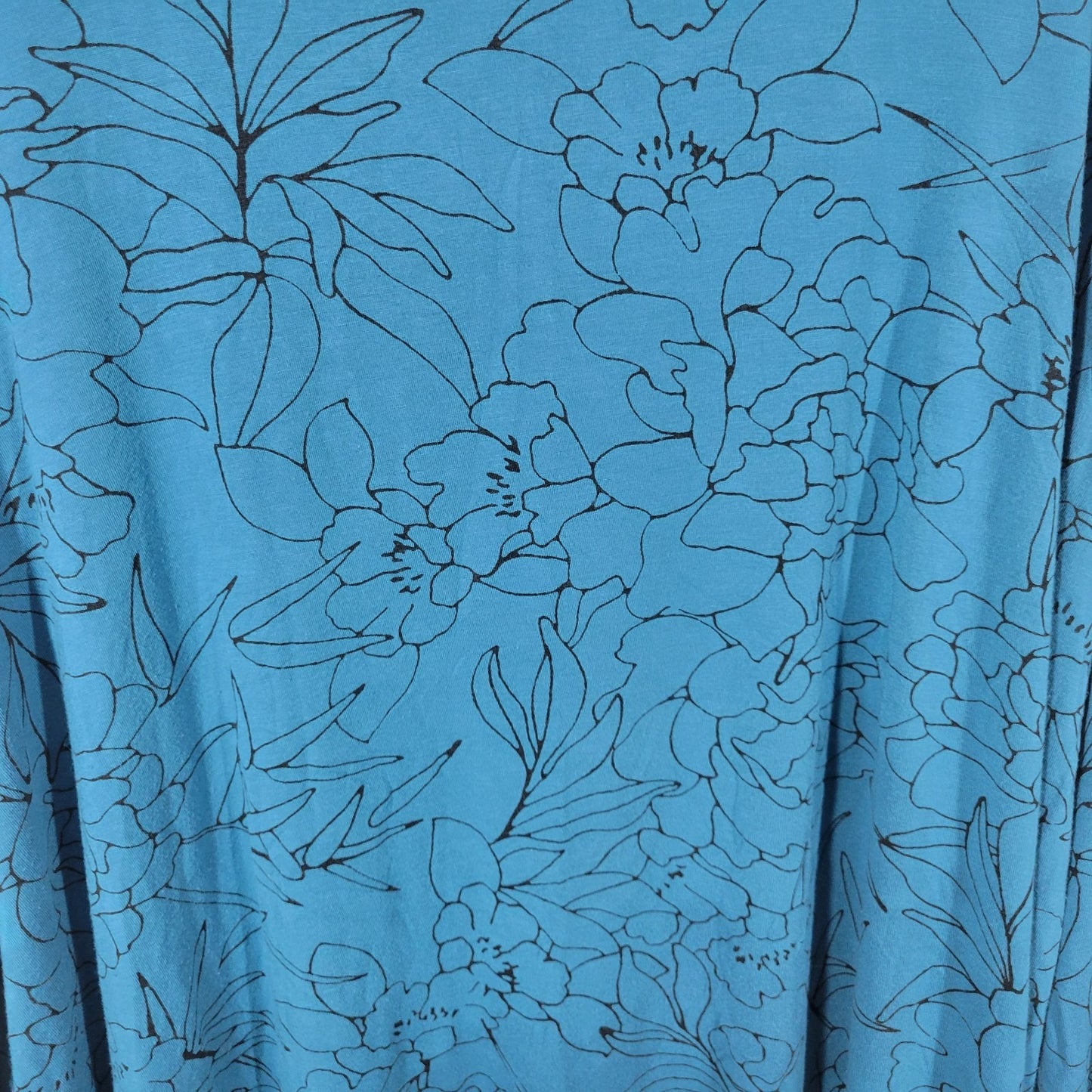 Apt 9 Essentials Womens Top 4X Plus Tunic Long Sleeve Blue Rayon Spandex Knit