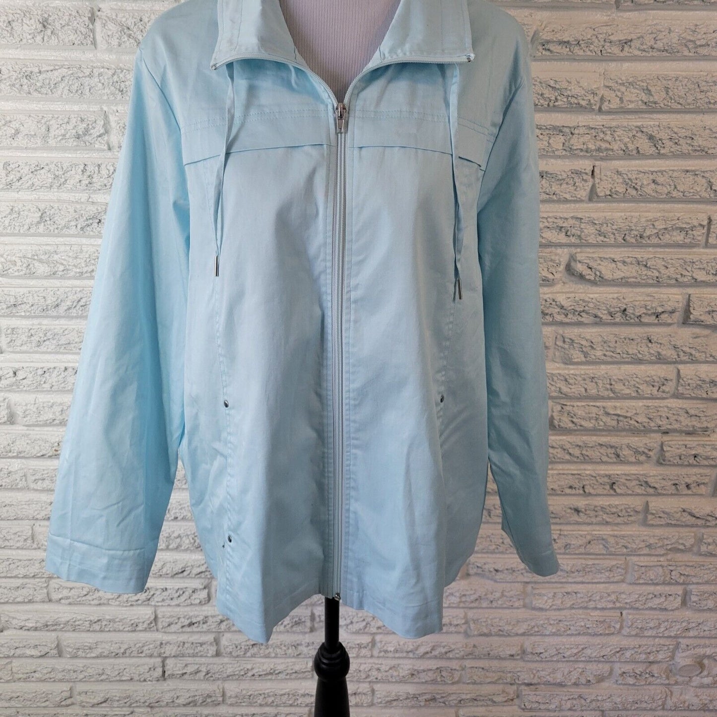 Blair Women Jacket Extra Large XL Full Zip Blue Lined Lightweight Pockets Casual