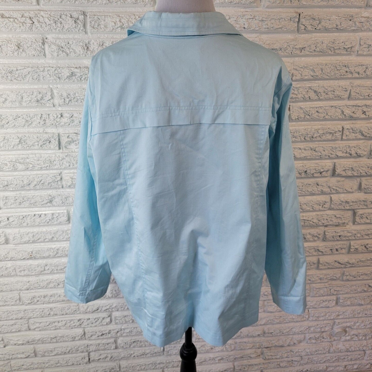 Blair Women Jacket Extra Large XL Full Zip Blue Lined Lightweight Pockets Casual