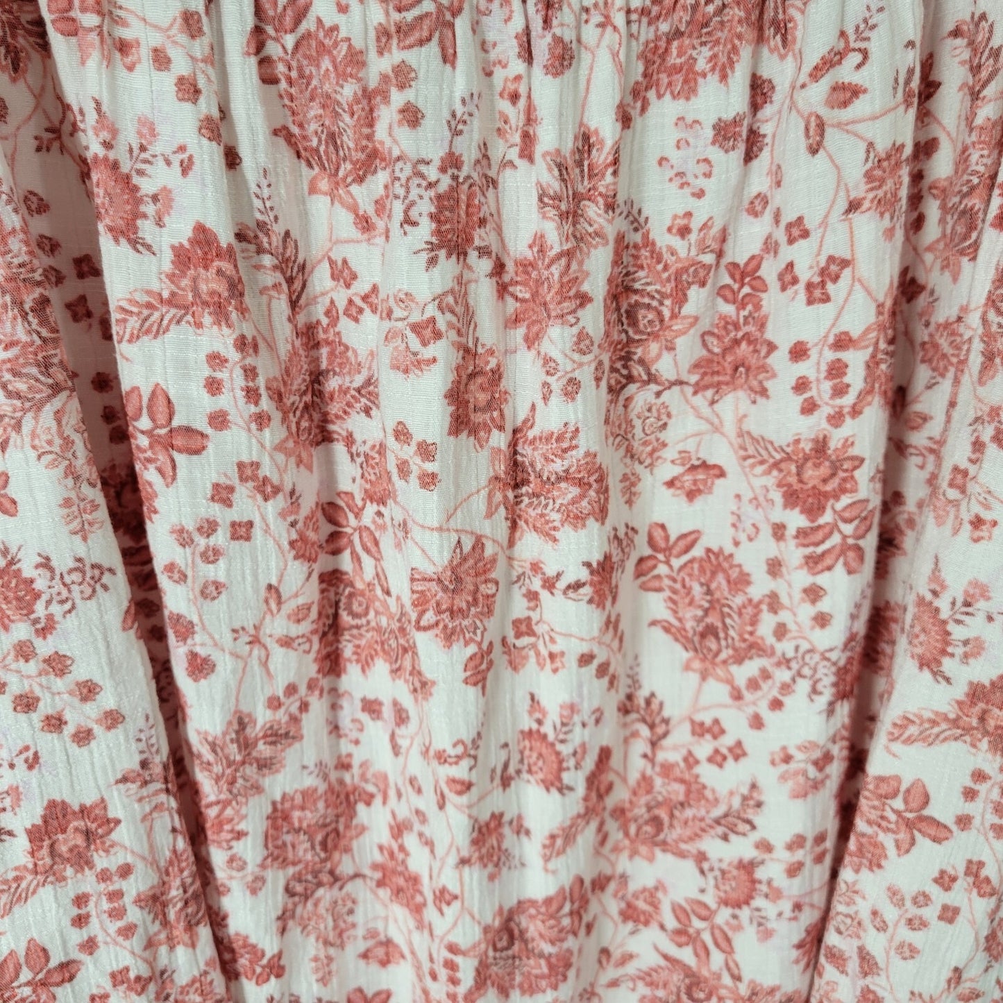 Wonderly Womens Top 2X Plus Swing Wide Strap Pink Red Flora Button Casual Comfy