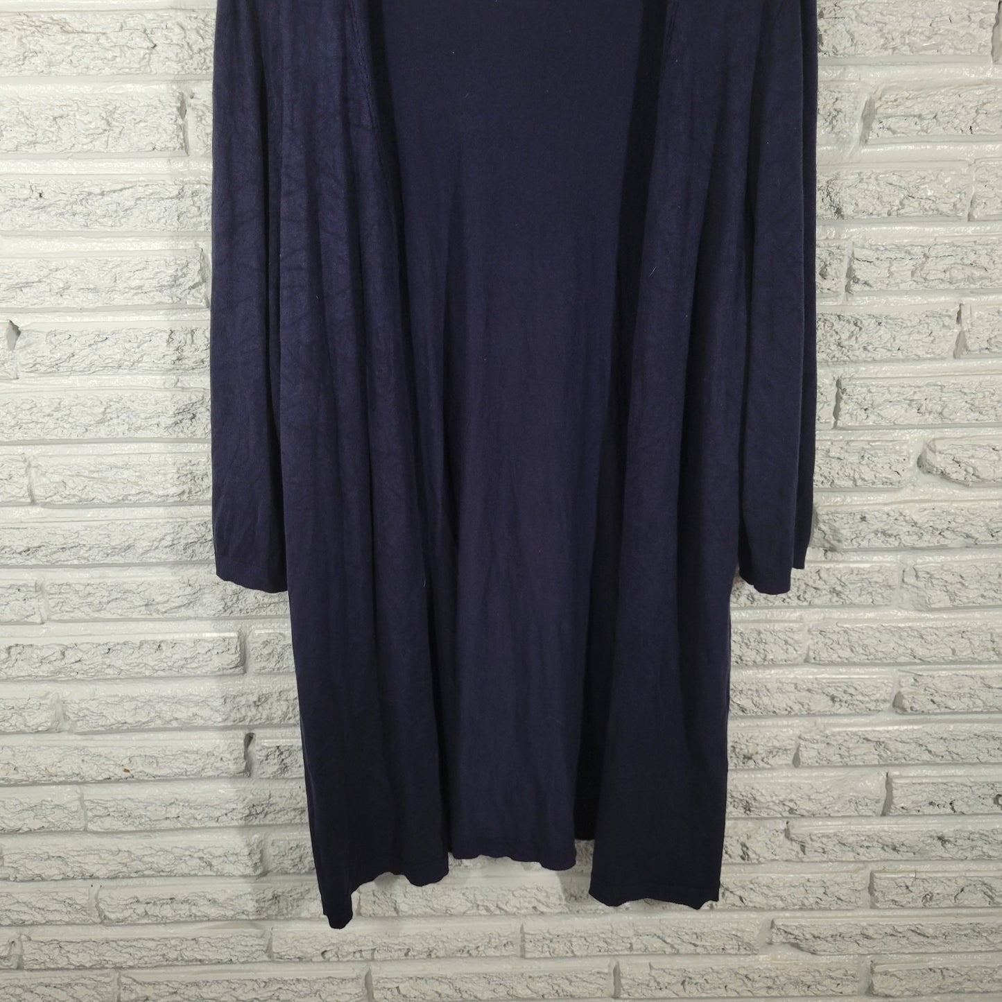 Lane Bryant Women Sweater 22 24 Plus Cardigan Open Blue Casual Comfy Nylon Rayon