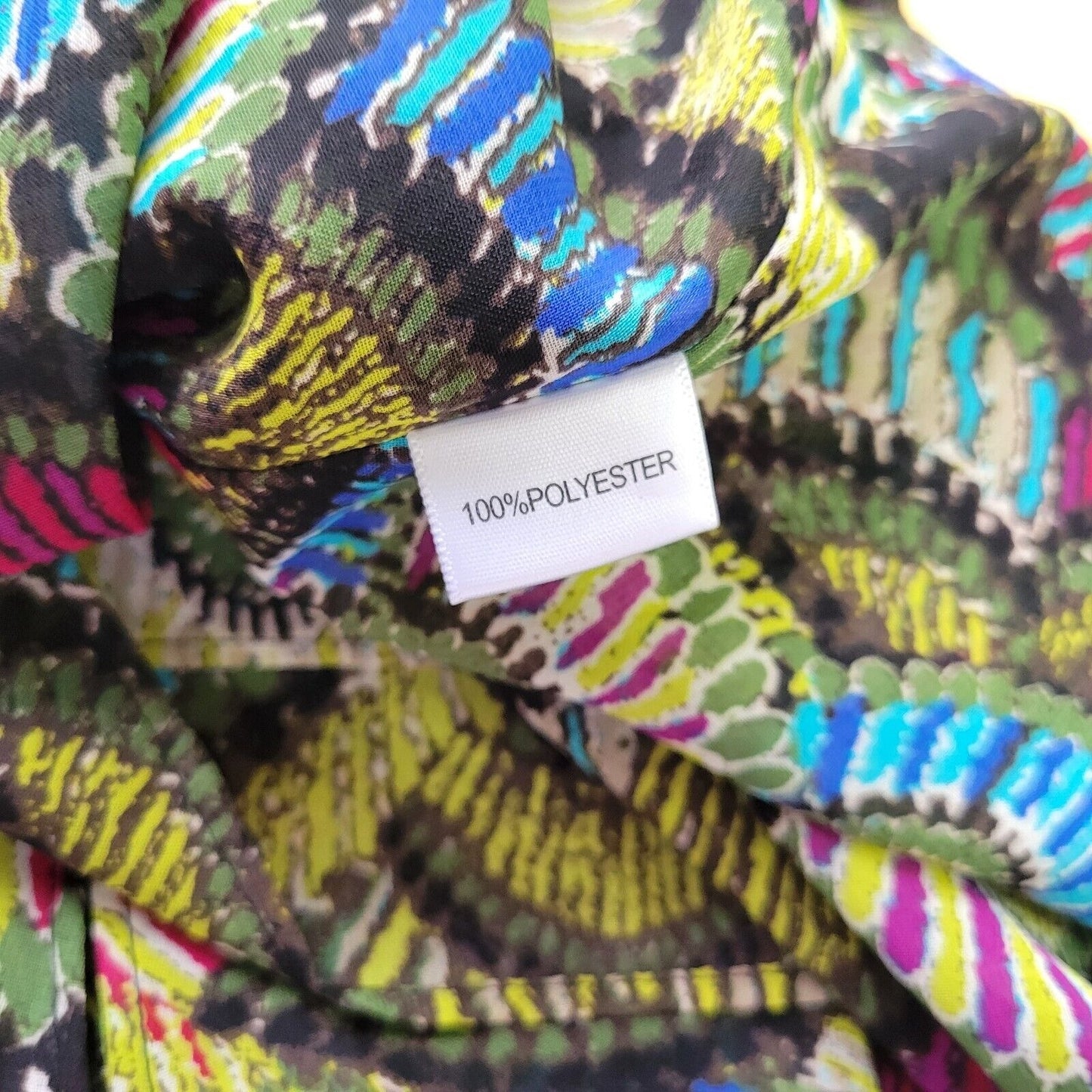 Madison Womens Top XL Sleeveless Green Polyester Lightweight Office Button Up