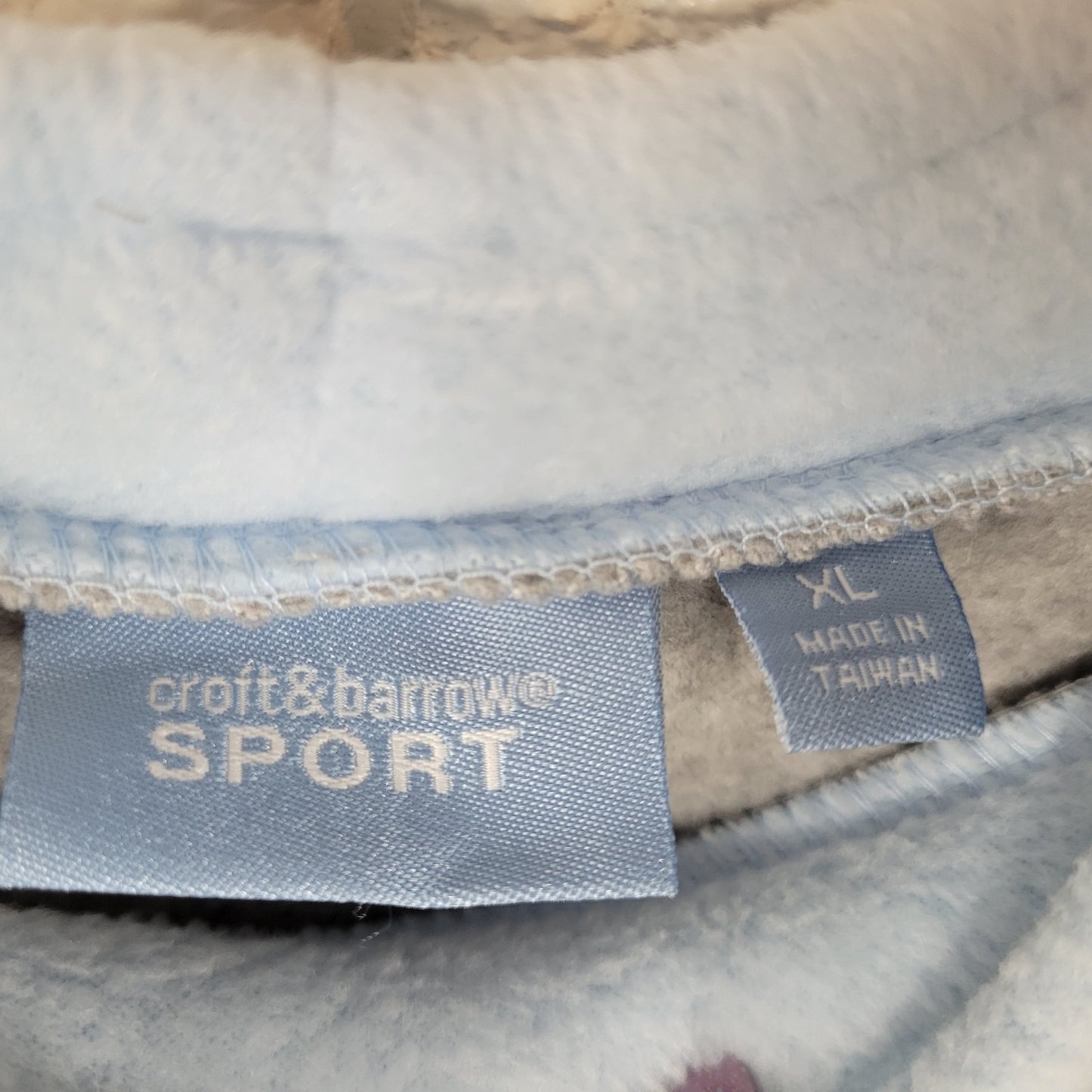 Croft Barrow Womens Sweatshirt XL Gray Fleece Snowman Soft Embroidered Winter