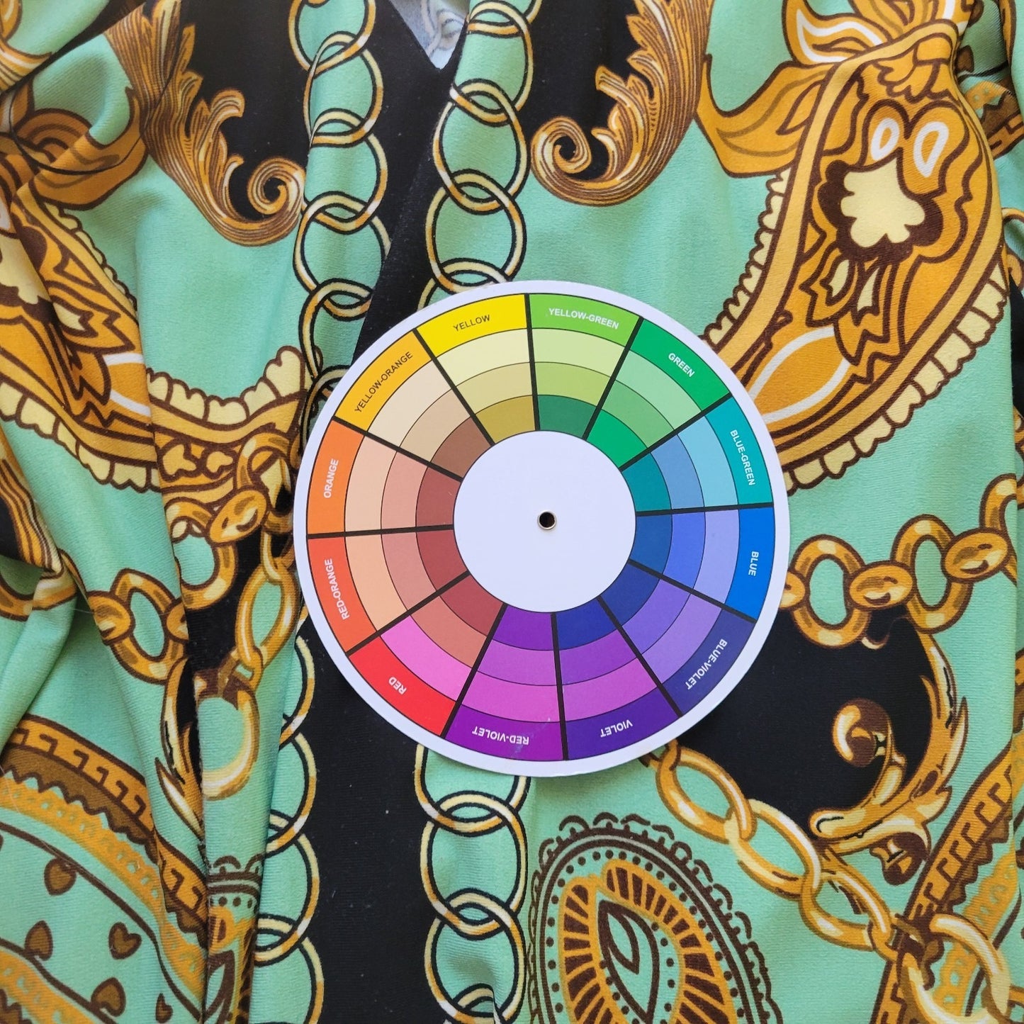 Haani Women Dress Extra Large Mini Long Sleeve Green Gold Paisley Keyhole Office