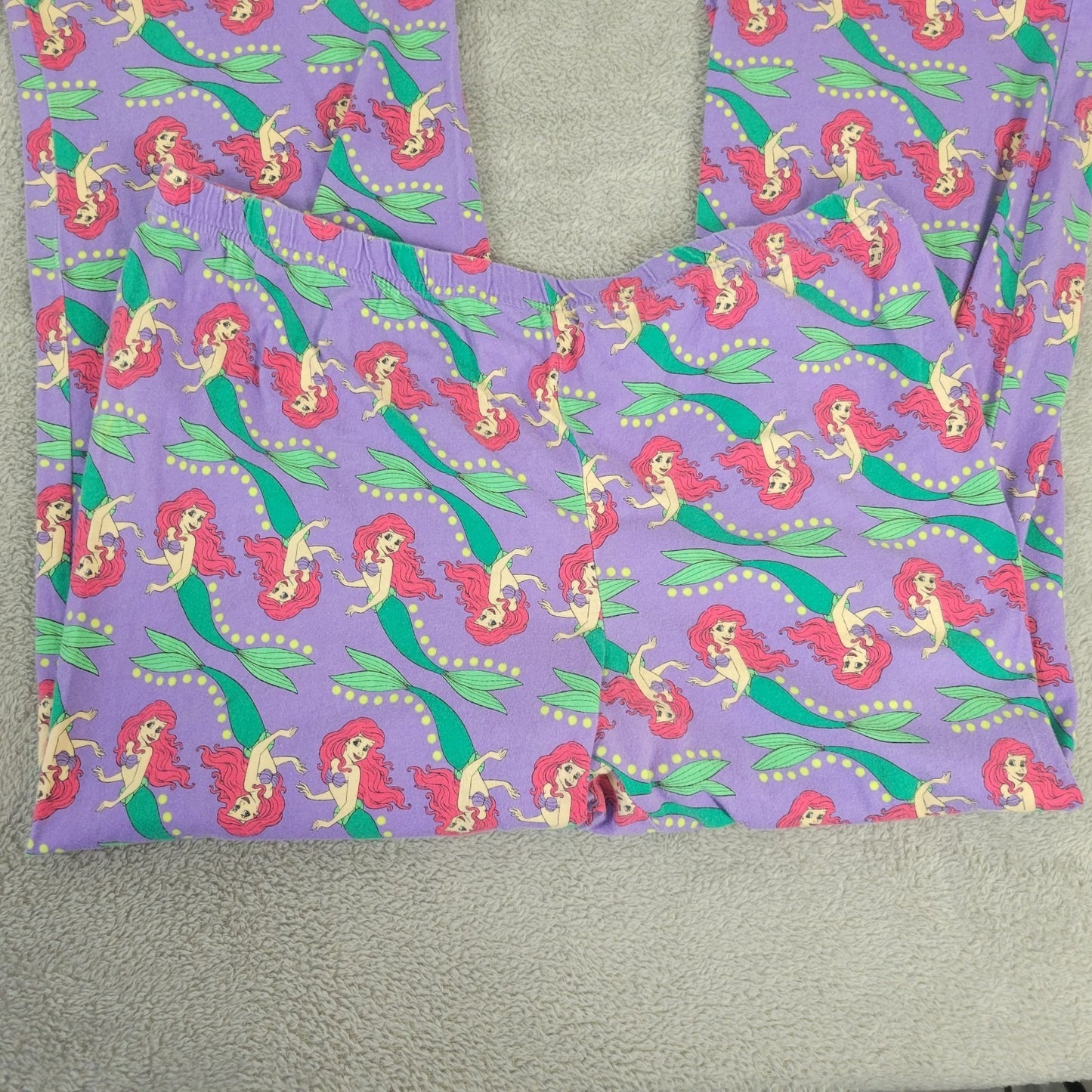 Disney Ariel Little Mermaid Womens Pajama Pants 1X Plus Capri Loungewear Purple