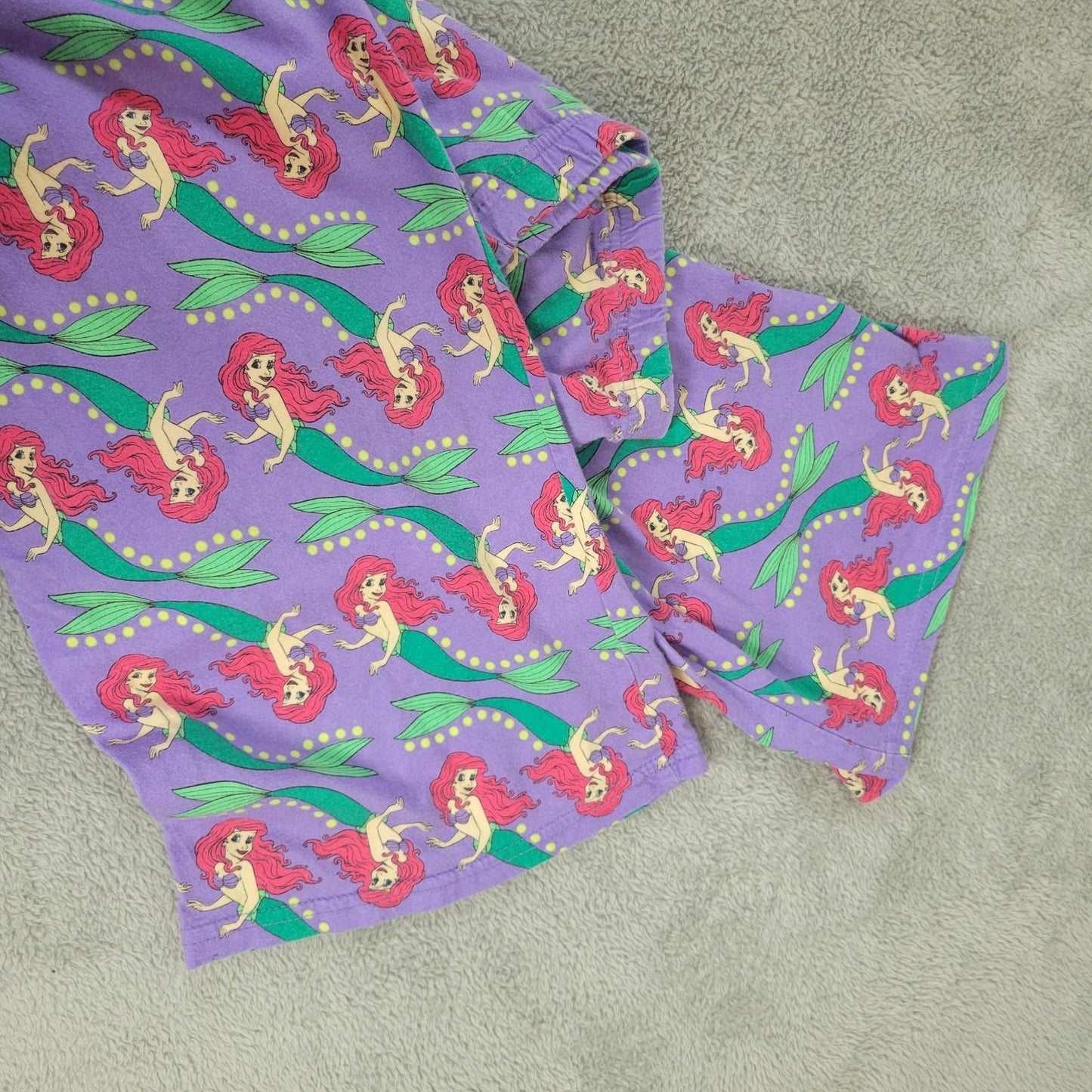 Disney Ariel Little Mermaid Womens Pajama Pants 1X Plus Capri Loungewear Purple