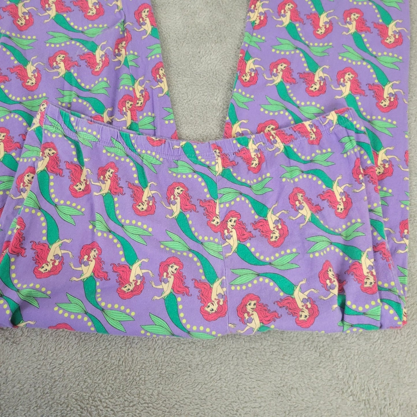 Disney Ariel Little Mermaid Womens Pajama Pants 1X Plus Capri Loungewear Purple