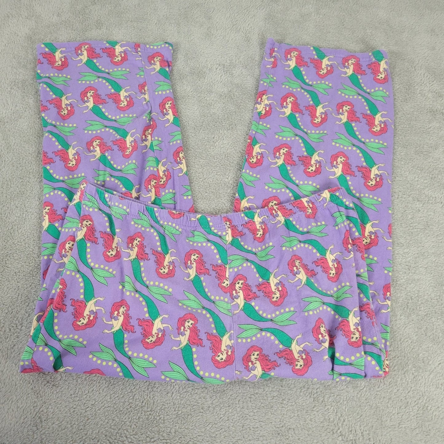 Disney Ariel Little Mermaid Womens Pajama Pants 1X Plus Capri Loungewear Purple