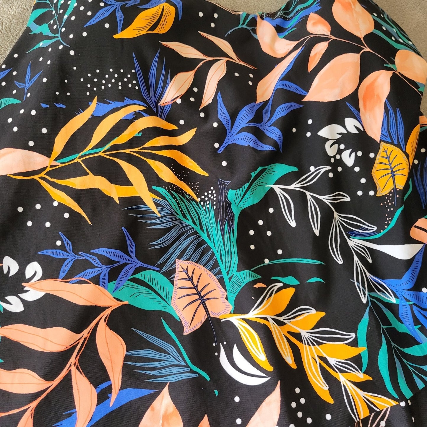 Maurices Womens Swim Top Extra Large XL TBack Blue Floral Adjustable Spaghetti