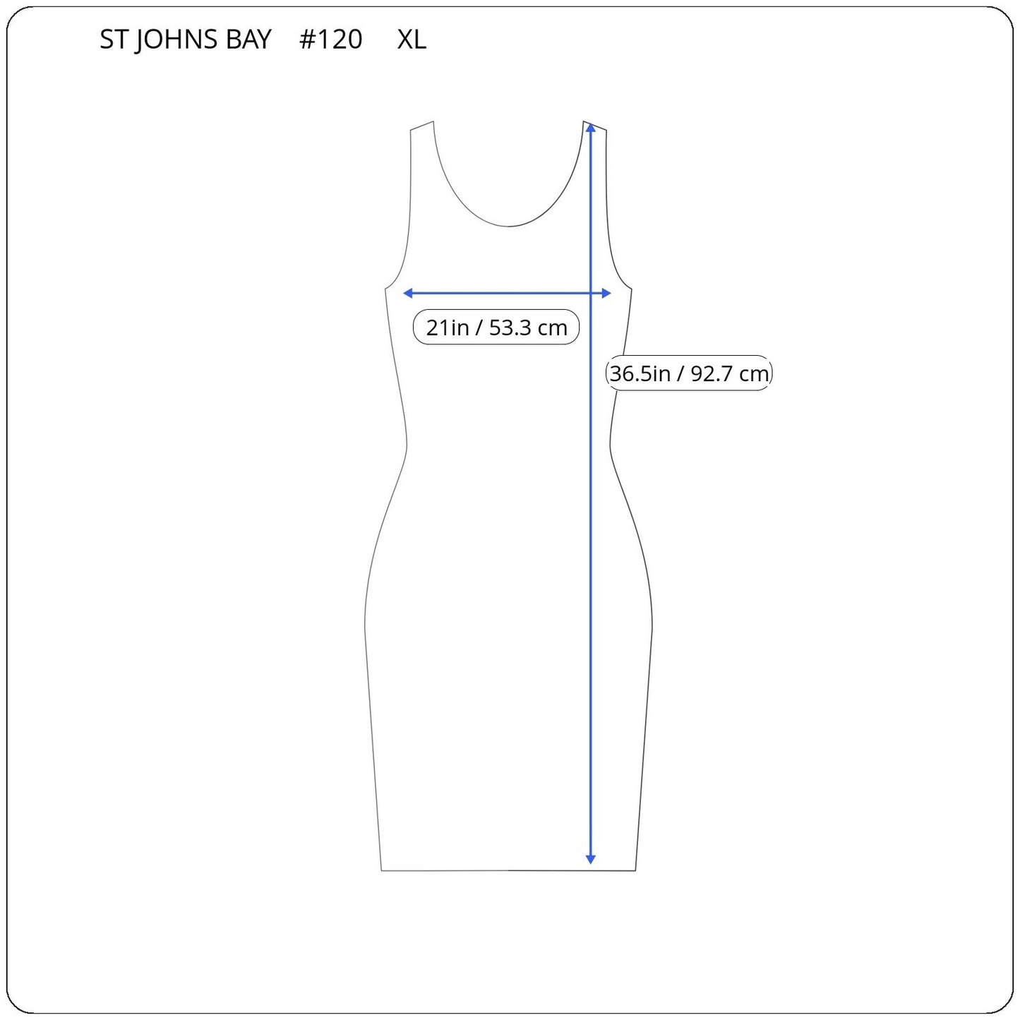 St. Johns Bay Womens Dress Extra Large Navy Blue White Striped Sleeveless