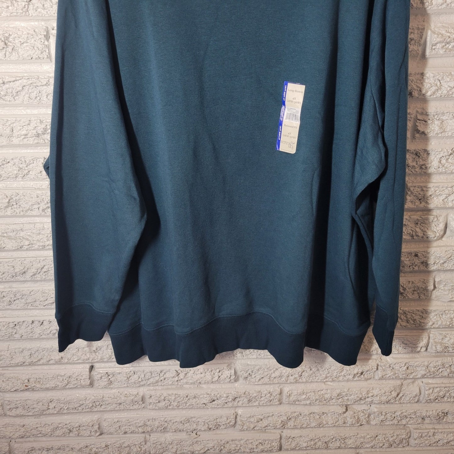 Terra Sky Women Sweatshirt 4X 28W 30W Plus Long Sleeve Blue Soft Relaxed Fit New