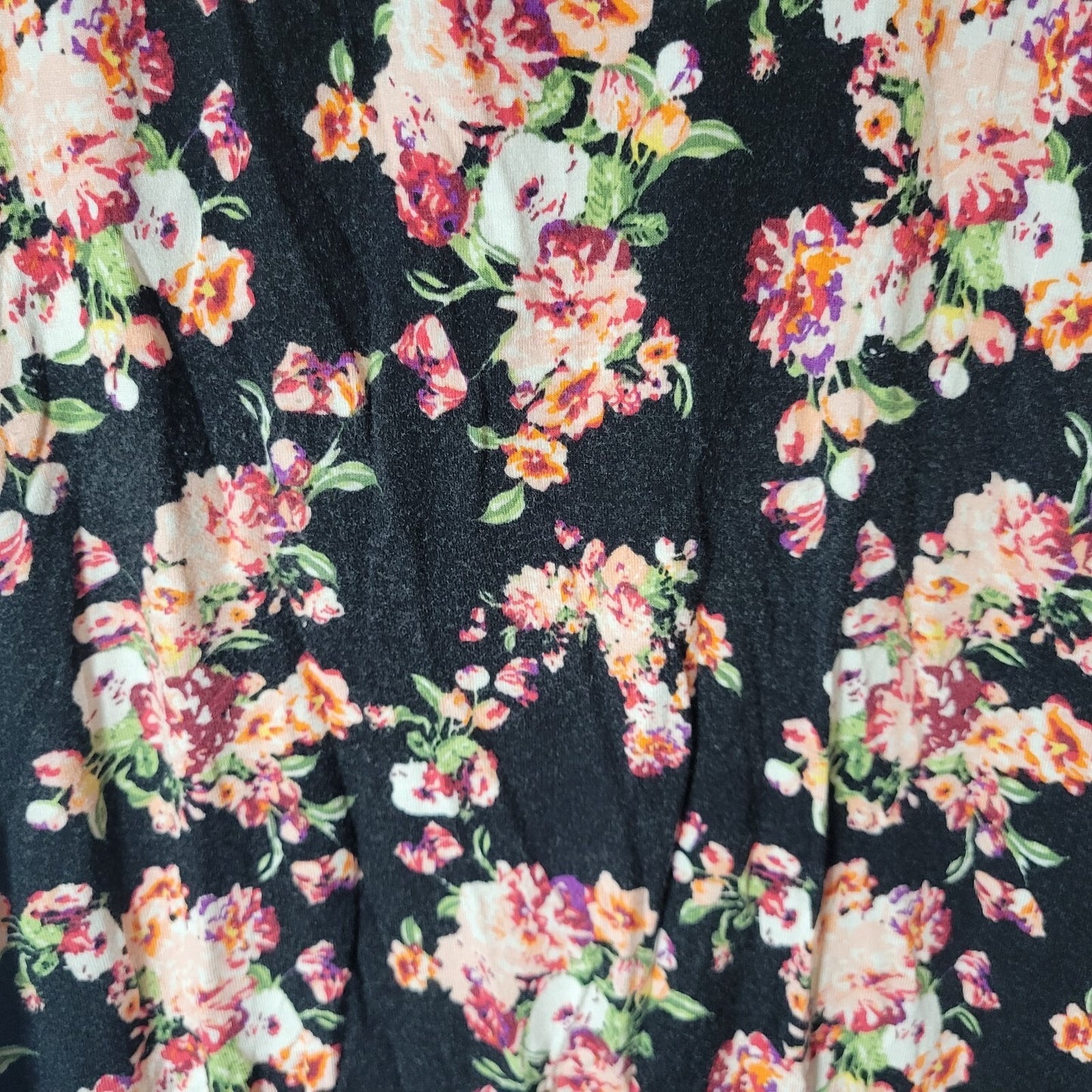 Sheila Rose Womens Top 2X Plus Sleeveless Black Pink Floral Lace Yoke Casual