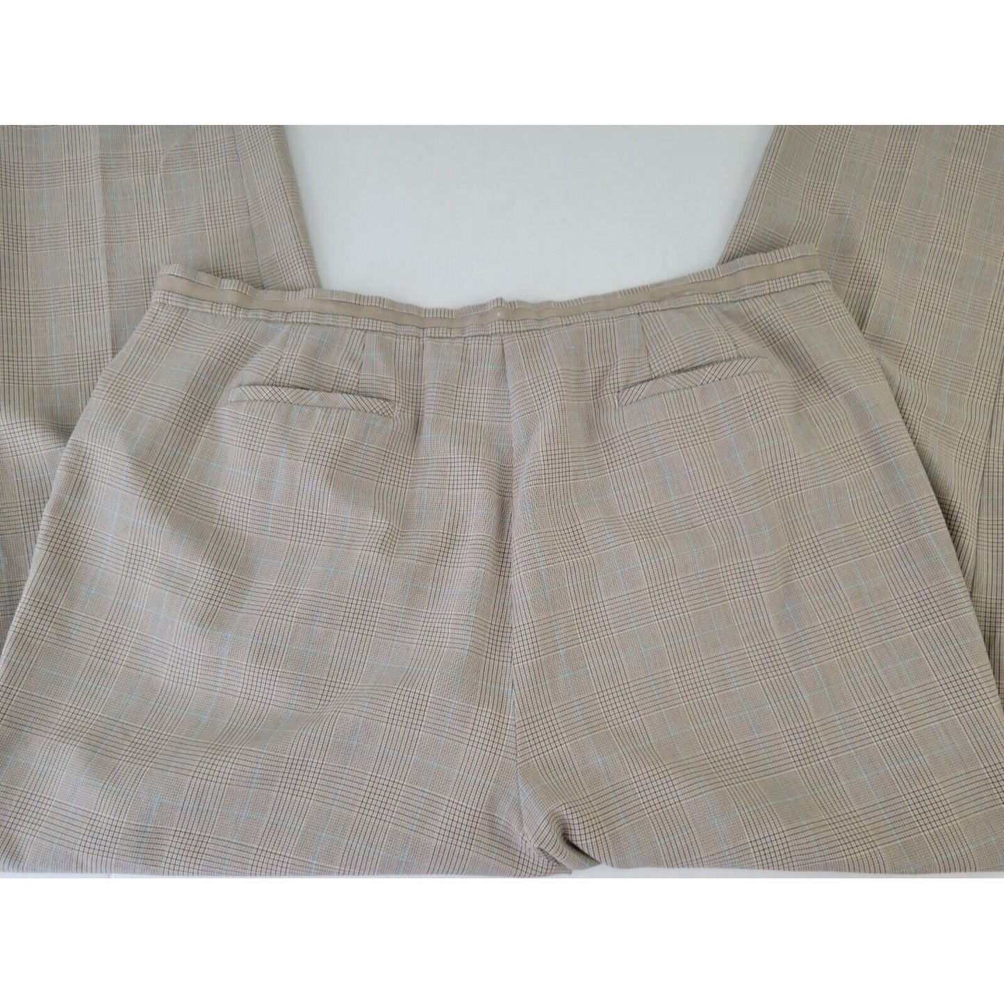 Liz Claiborne Womens Pants 20W Tabitha Straight Leg Tan Plaid Pockets Career