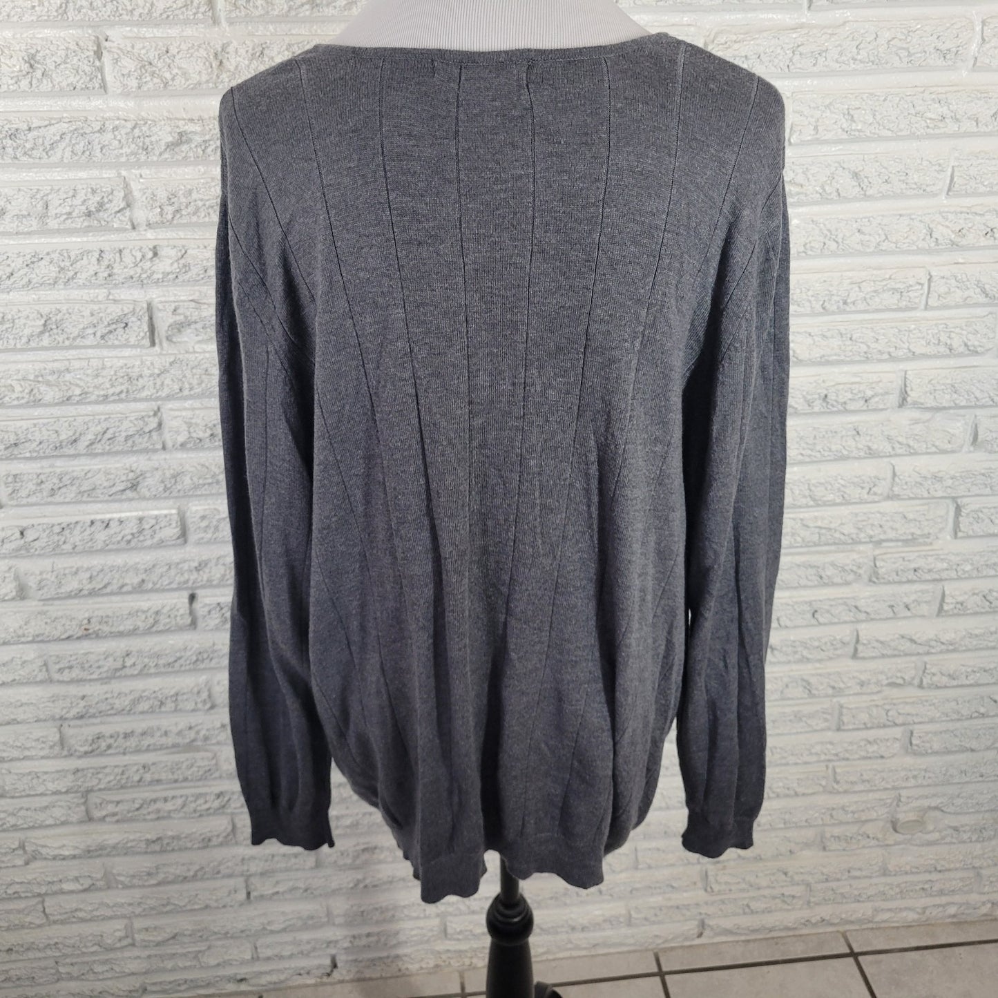 Roamans Womens Sweater 2X 26 28 Plus Tunic Gray Lightweight Acrylic Nylon Office
