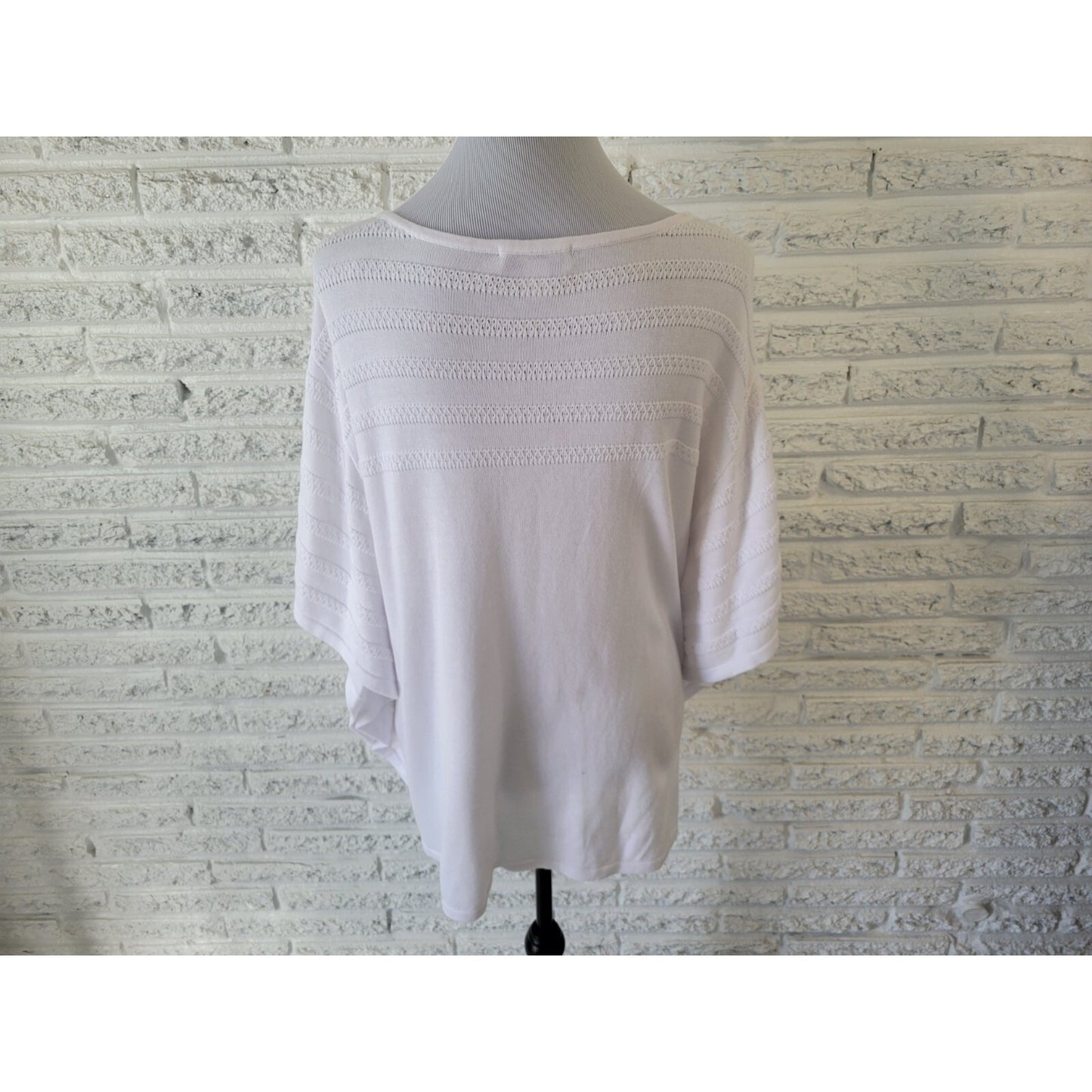 Christopher Banks Womens Top Extra Large Kimono Sleeve White Office Casual