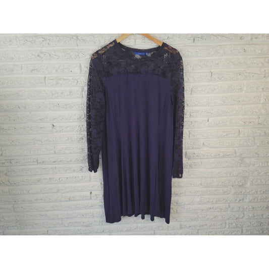Apt 9 Womens Dress Extra Large XL Mini Shirt Lace Pullover Long Sleeve Office