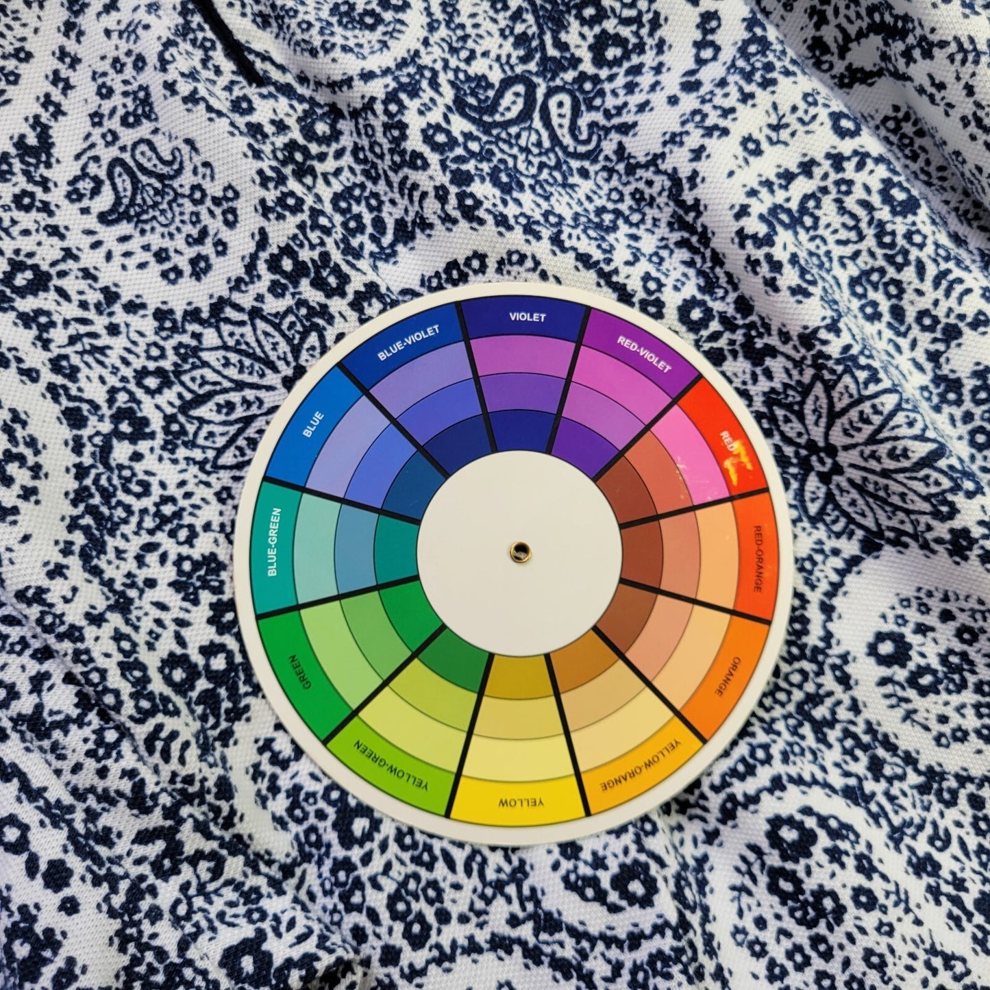 Basic Editions Womens Top 3X Plus Short Sleeve Blue Paisley Slits Cotton Blend