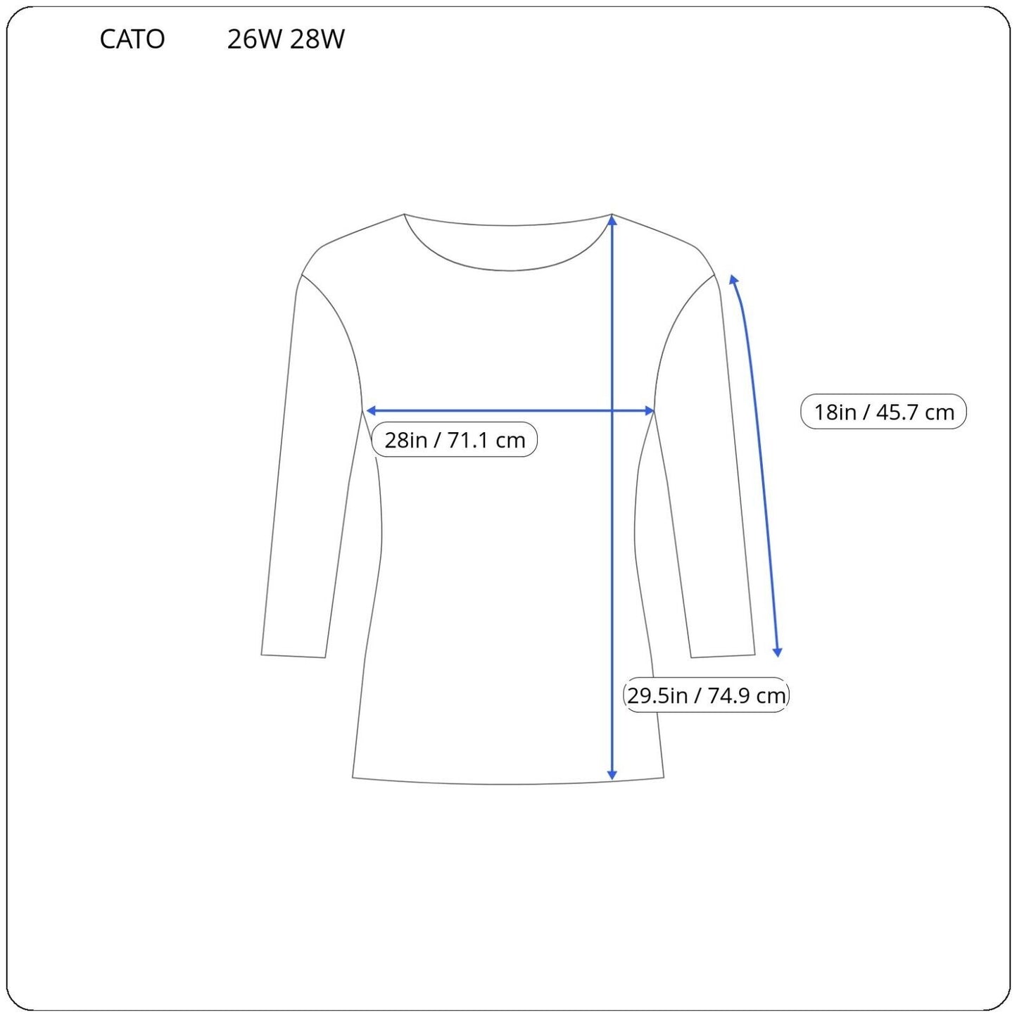 Cato Womens Top 26W 28W Casual Roll Tab Sleeve Pullover Blue Geometric Stretchy