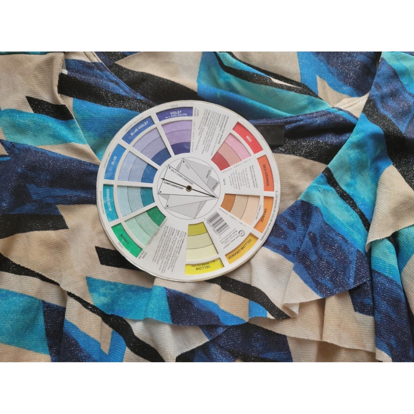 Style & Co Womens Top Extra Large Tank Blue Geometric Lined Ruffle Tiered