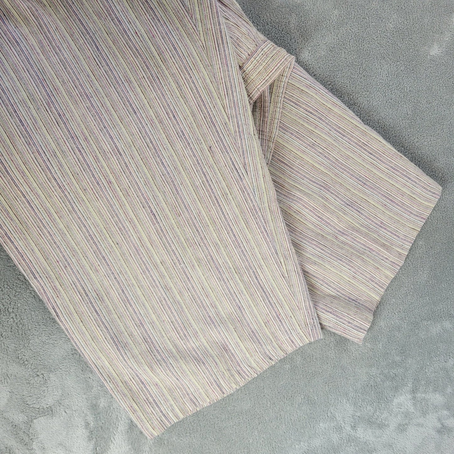 Sag Harbor Womens Pants Extra Large Capri Beige Blue Stripe Pockets Zip Casual