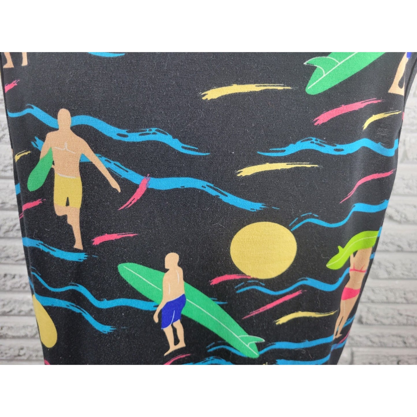 Lularoe Womens Top Extra Large Tank Tunic Black Poly Blend Surfer Surfing Casual