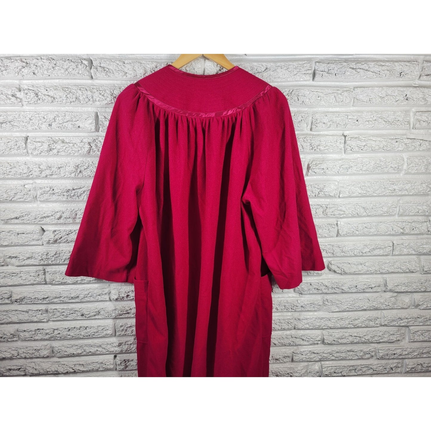 Adonna Women's Plus 1X Hot Pink Flannel Robe Long Sleeve Snaps Pockets Kaftan