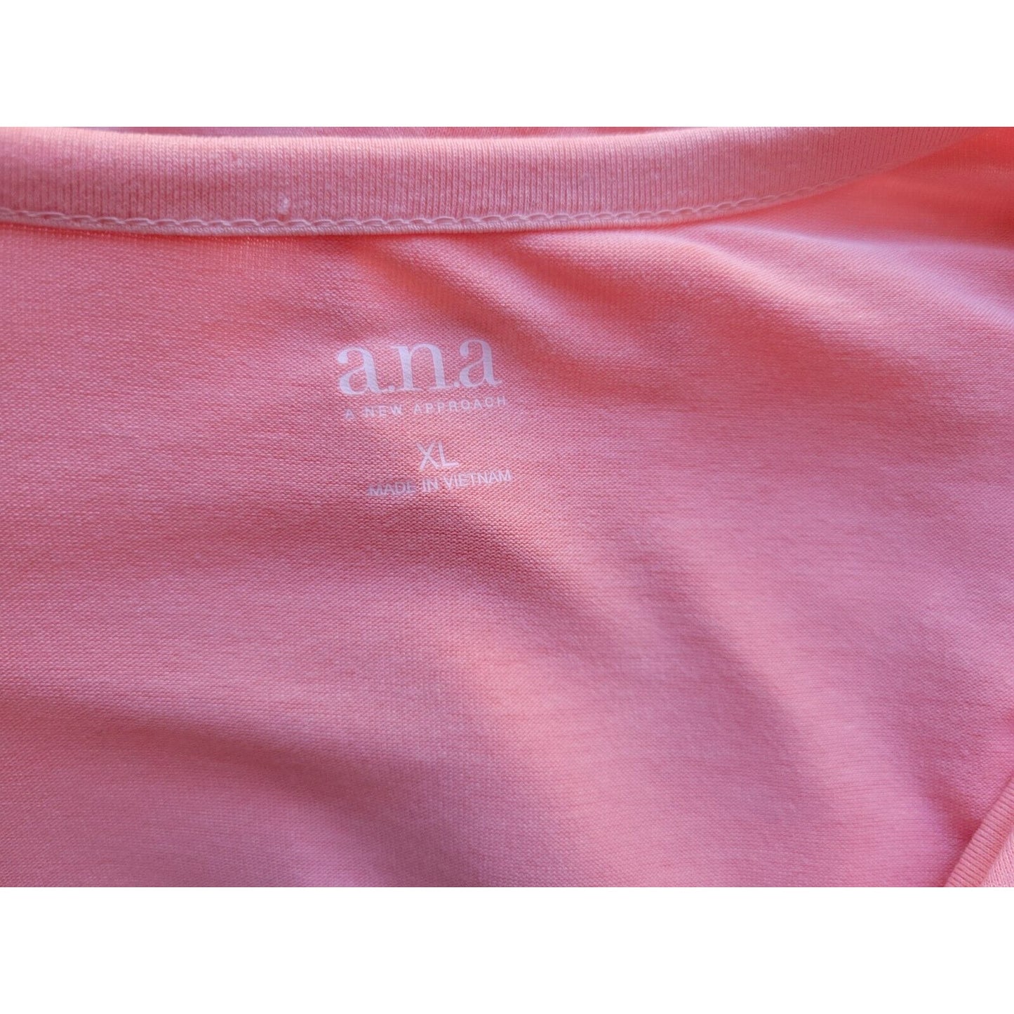 Ana Womens Top Extra Large XL Flutter Sleeve Pink Ruffle Casual Stretchy Basic