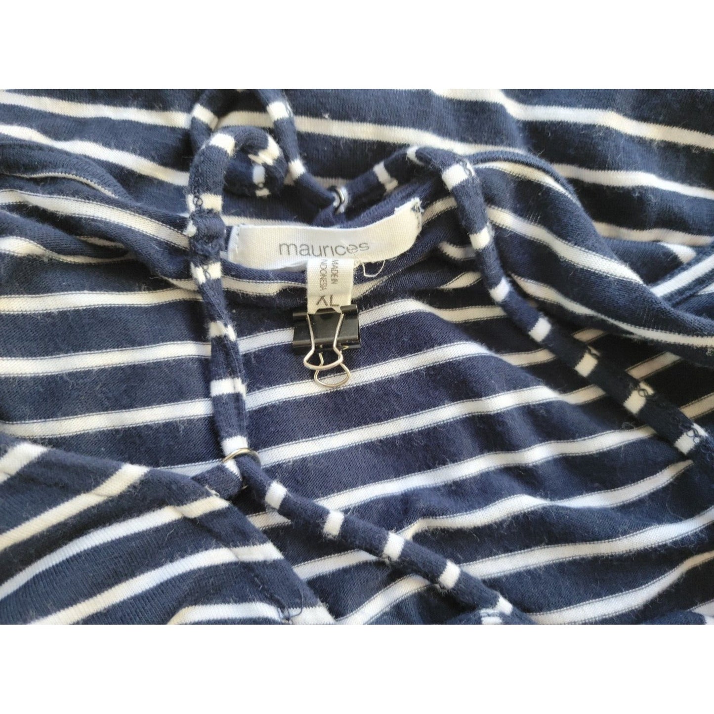 Maurices Women Top Extra Large XL Criss Cross Knit Lace Up Stripe Casual Stretch