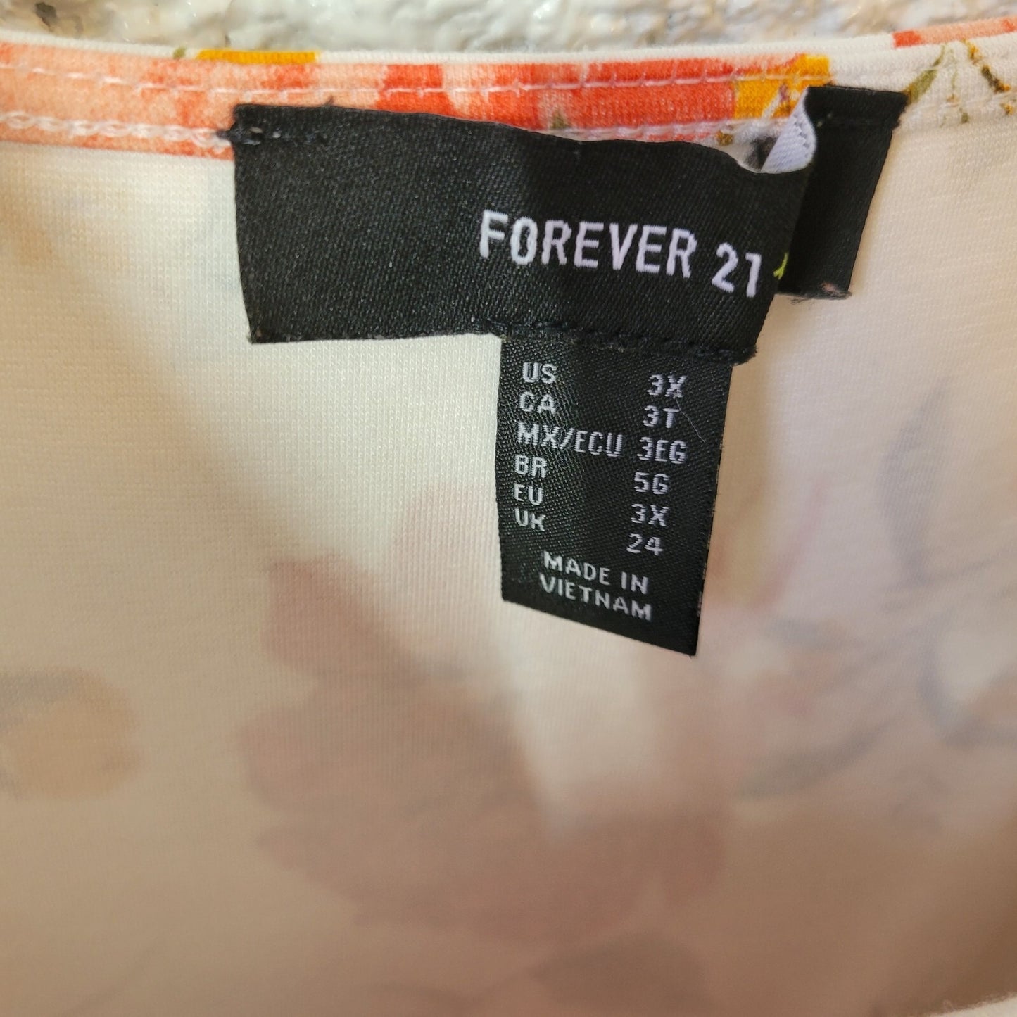 Forever 21 Womens Dress 3X Plus Sleeveless Shift Red Floral Casual Square Neck