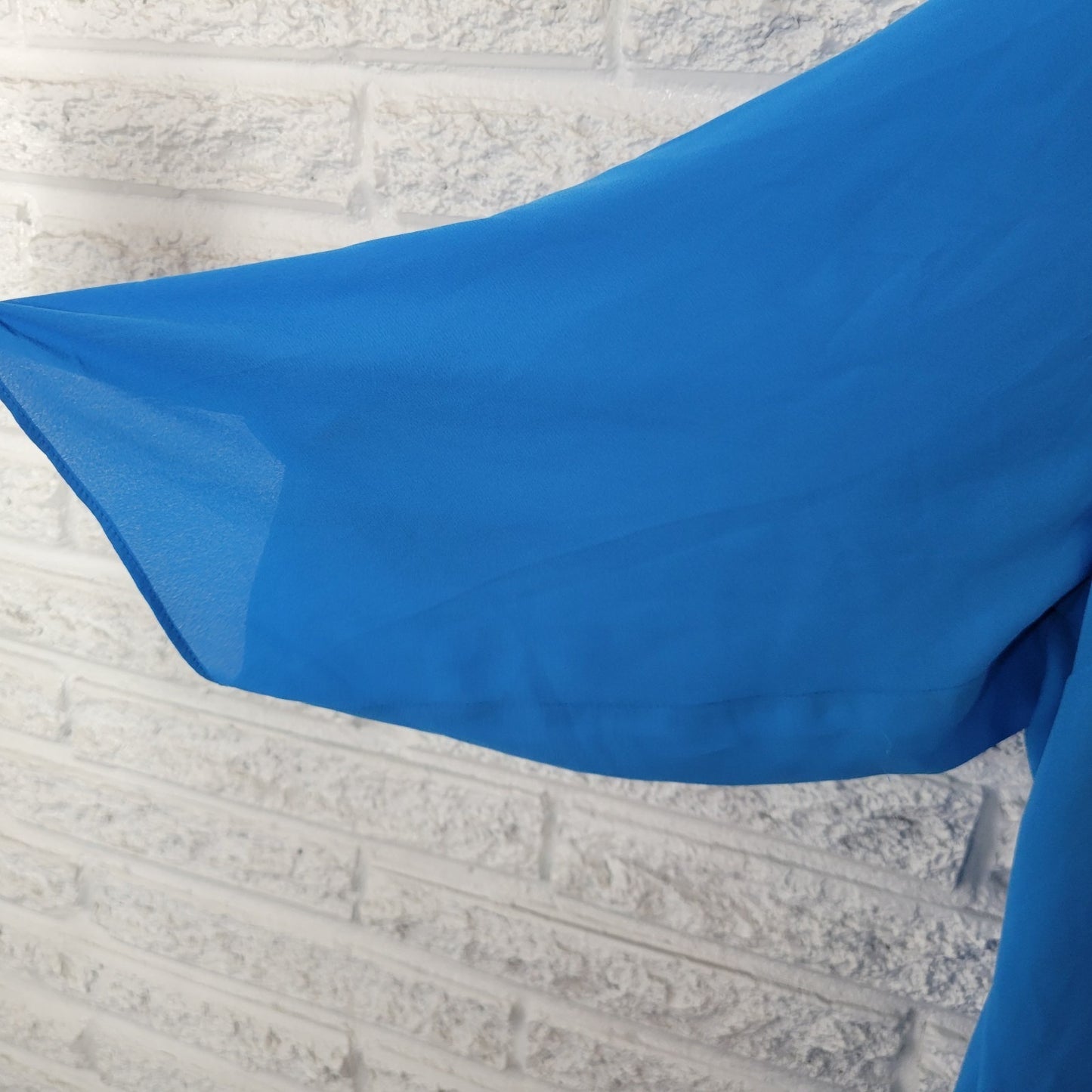 Worthington Womens Top 3X Plus Roll Tab 3/4 Sleeve Blue Lightweight Polyester