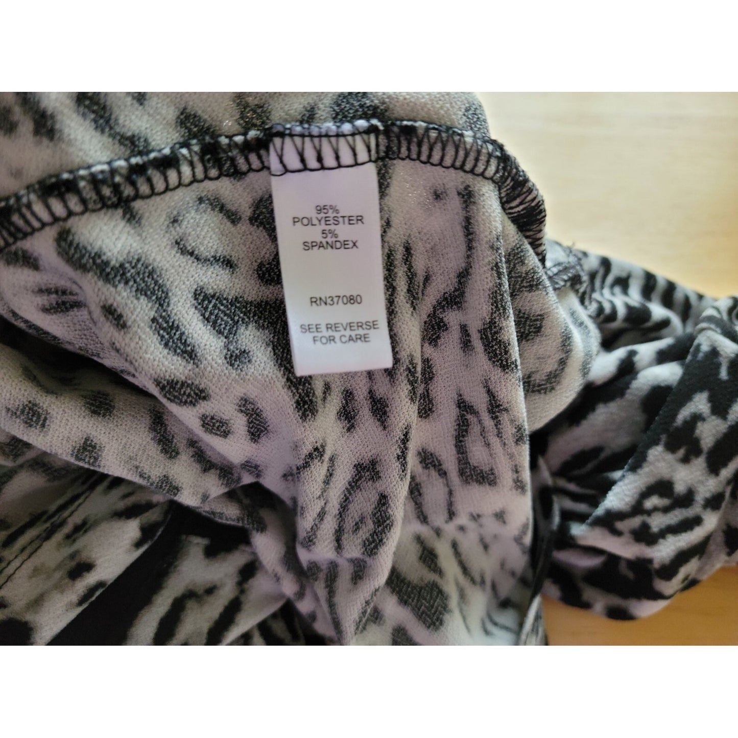 Cato Womens Top 18W 20W Plus Tunic Knit Black Gray Animal Print Long Ruffle