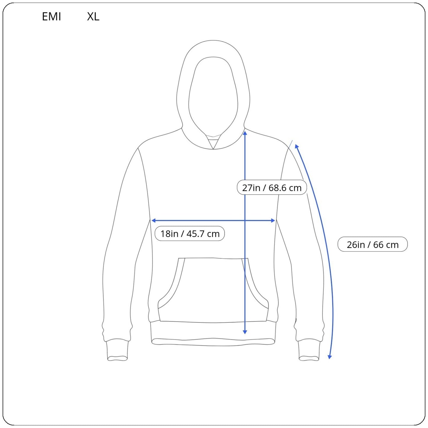 EMI Nashville Tennessee Womens Top XL Tee Hoodie Lightweight Blue Cotton Casual