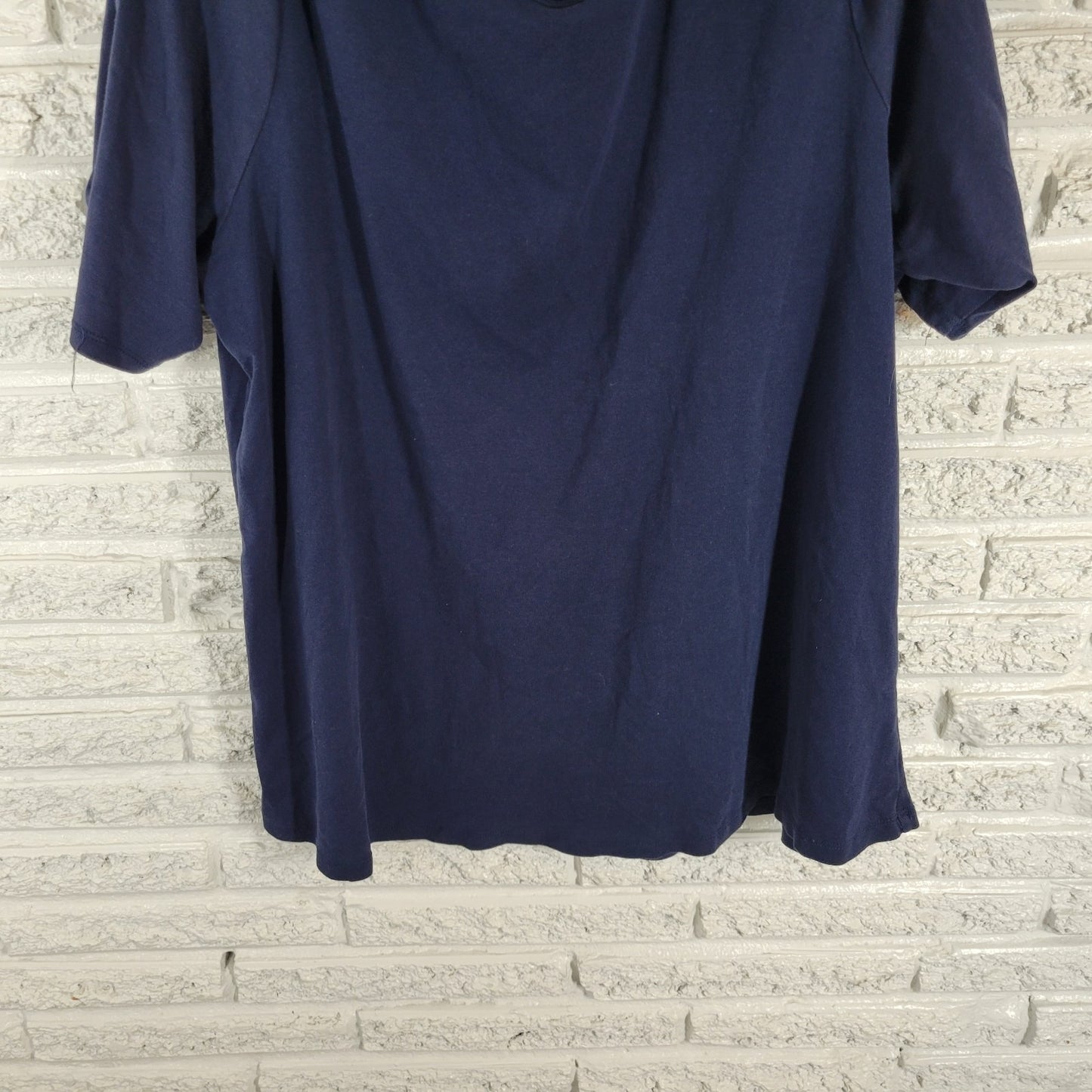 Avenue Women's Plus Size 18/20 Blue T-Shirt Short Sleeve Cotton Cold Shoulder