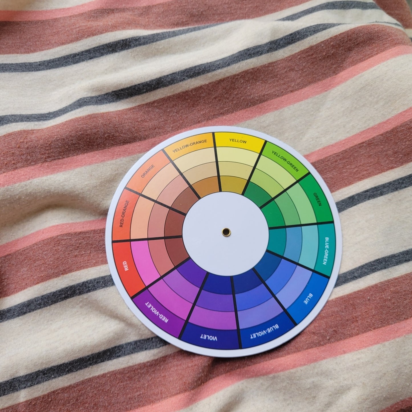 Croft Barrow Womens Top Extra Large Tee  3/4 Cuff Sleeve Comfy Brown Pink Stripe