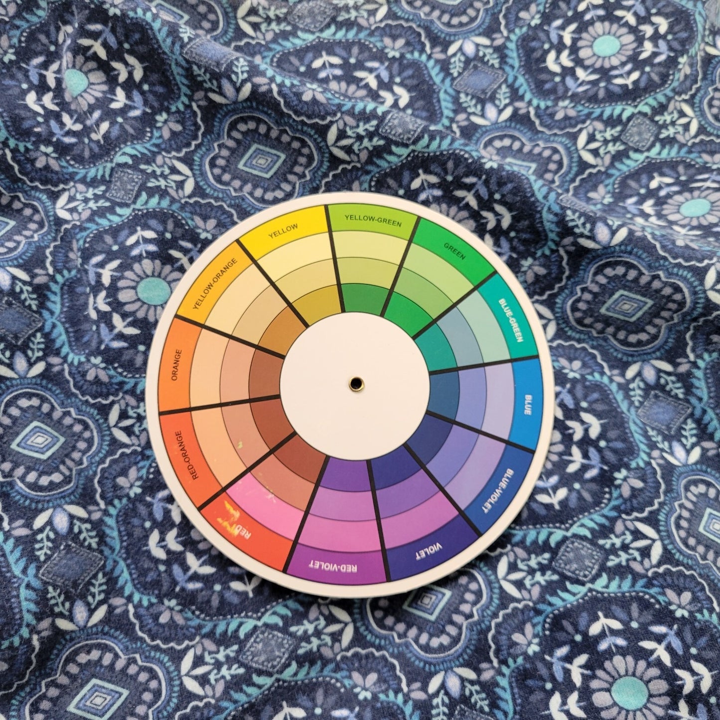 Croft Barrow Womens Top 1X Plus Tee Short Sleeve Blue Floral Geometric Cotton