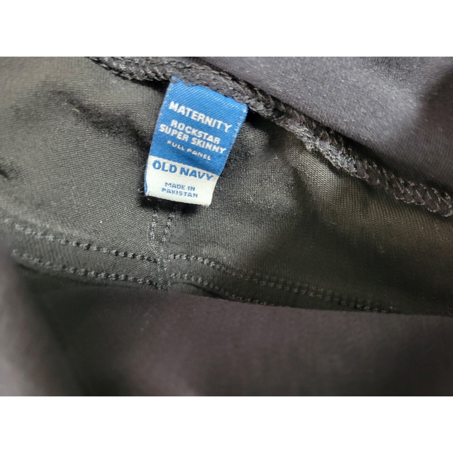 Old Navy Rockstar Womens Maternity Jeans 18 Plus Crop Black Button Full Panel