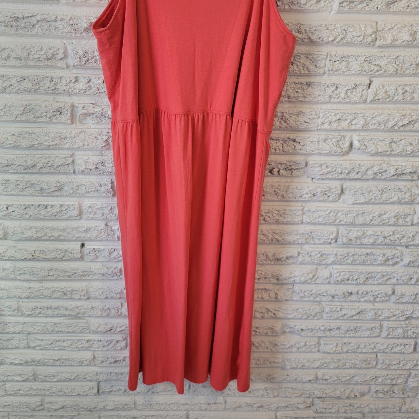 Denim & Co Womens Dress XL Sheath Wide Strap Pink Poly Blend Casual Comfy