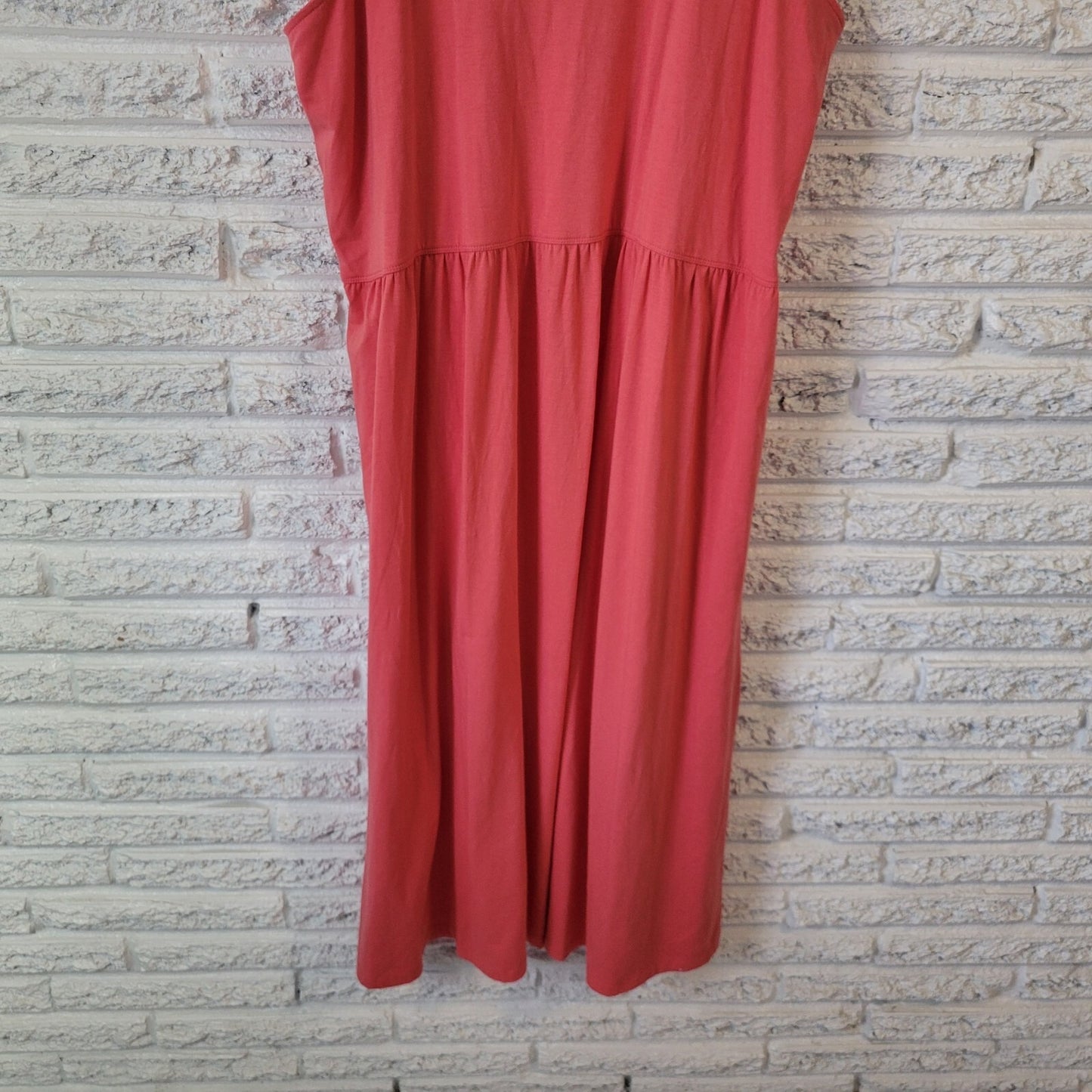 Denim & Co Womens Dress XL Sheath Wide Strap Pink Poly Blend Casual Comfy