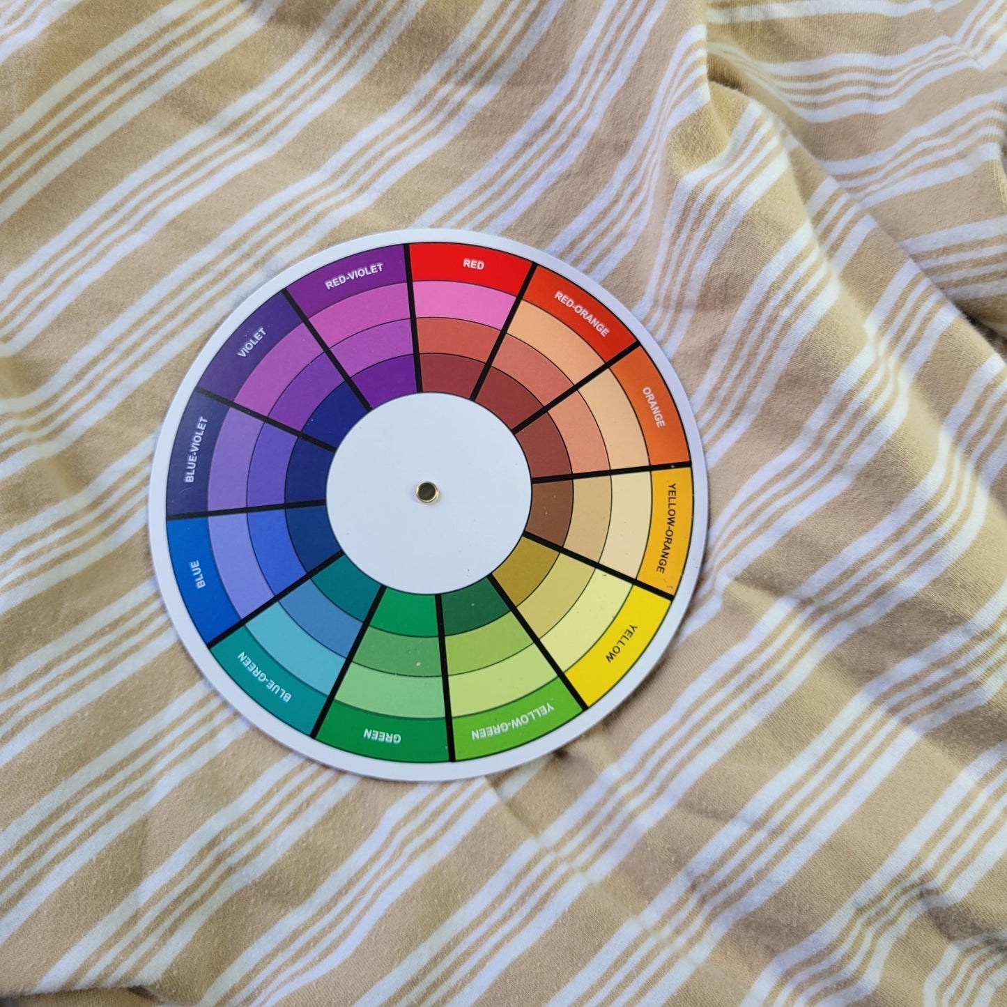 Rafaella Women Top 2X Plus Tee 3/4 Sleeve Beige Stripe Cotton Blend Casual Comfy