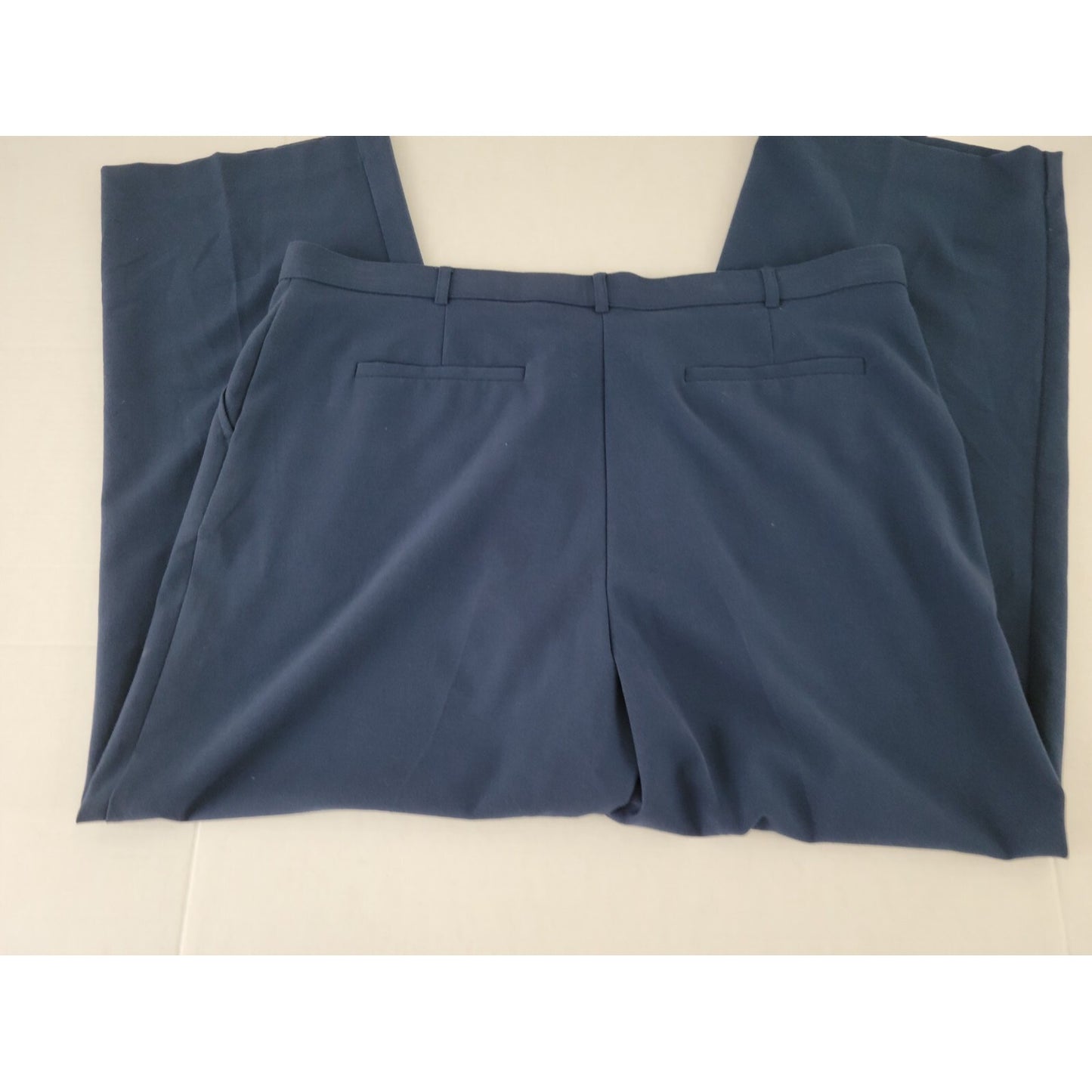 George Womens Pants 18WP Plus Petite Straight Leg Comfort Waist Blue Pockets