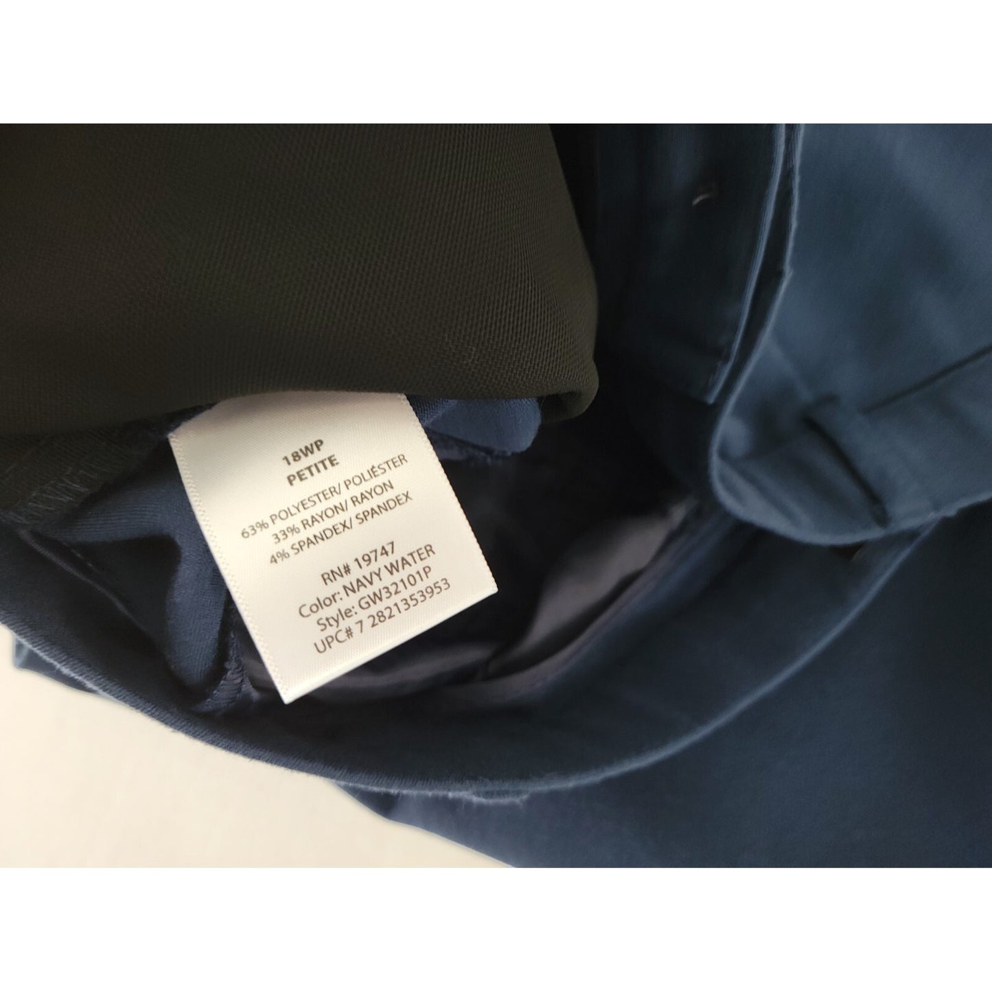 George Womens Pants 18WP Plus Petite Straight Leg Comfort Waist Blue Pockets