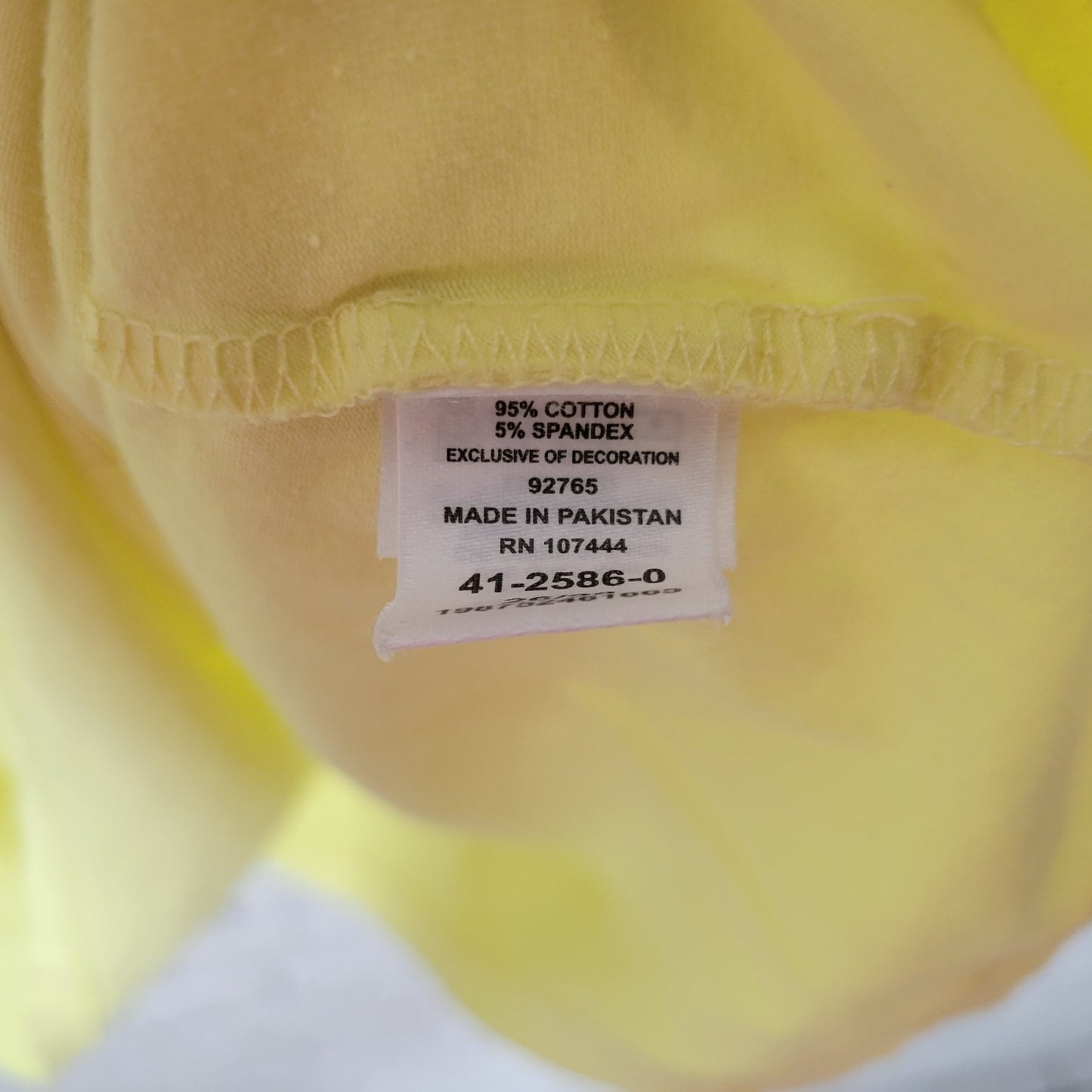 Jessica London Womens Top 26 28 Plus Tee Yellow Embroidered Cotton Blend Comfy