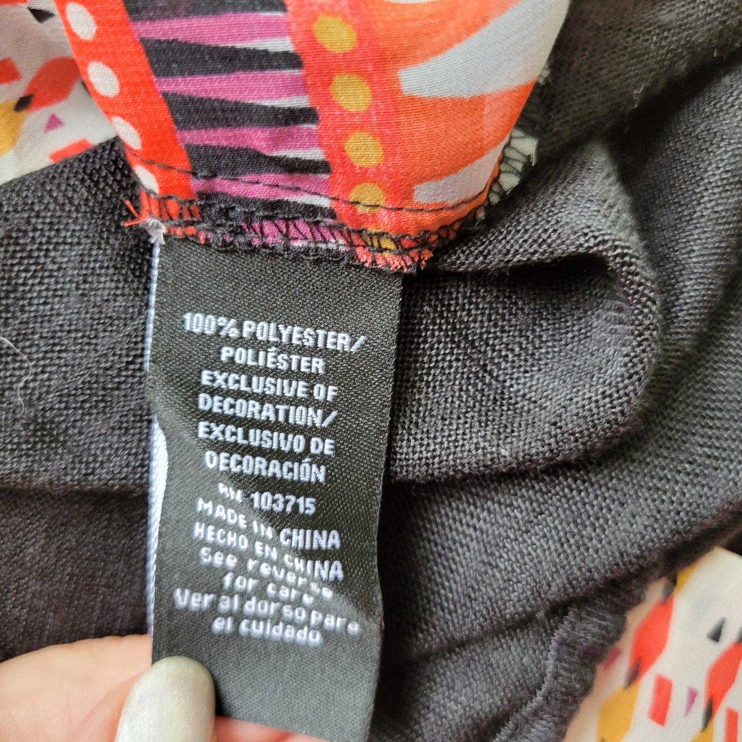 Zac Rachel Womens Top 1X Long Sleeve Orange Geometric Polyester Sheer Keyhole