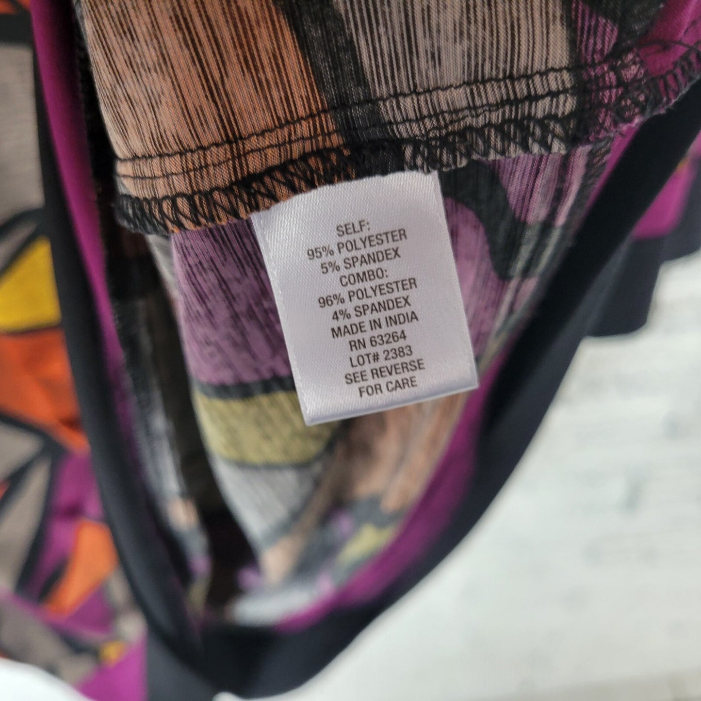 Dress Barn Women Dress 2X Plus Mini 3/4 Sleeve Orange Gold Geometric Poly Blend