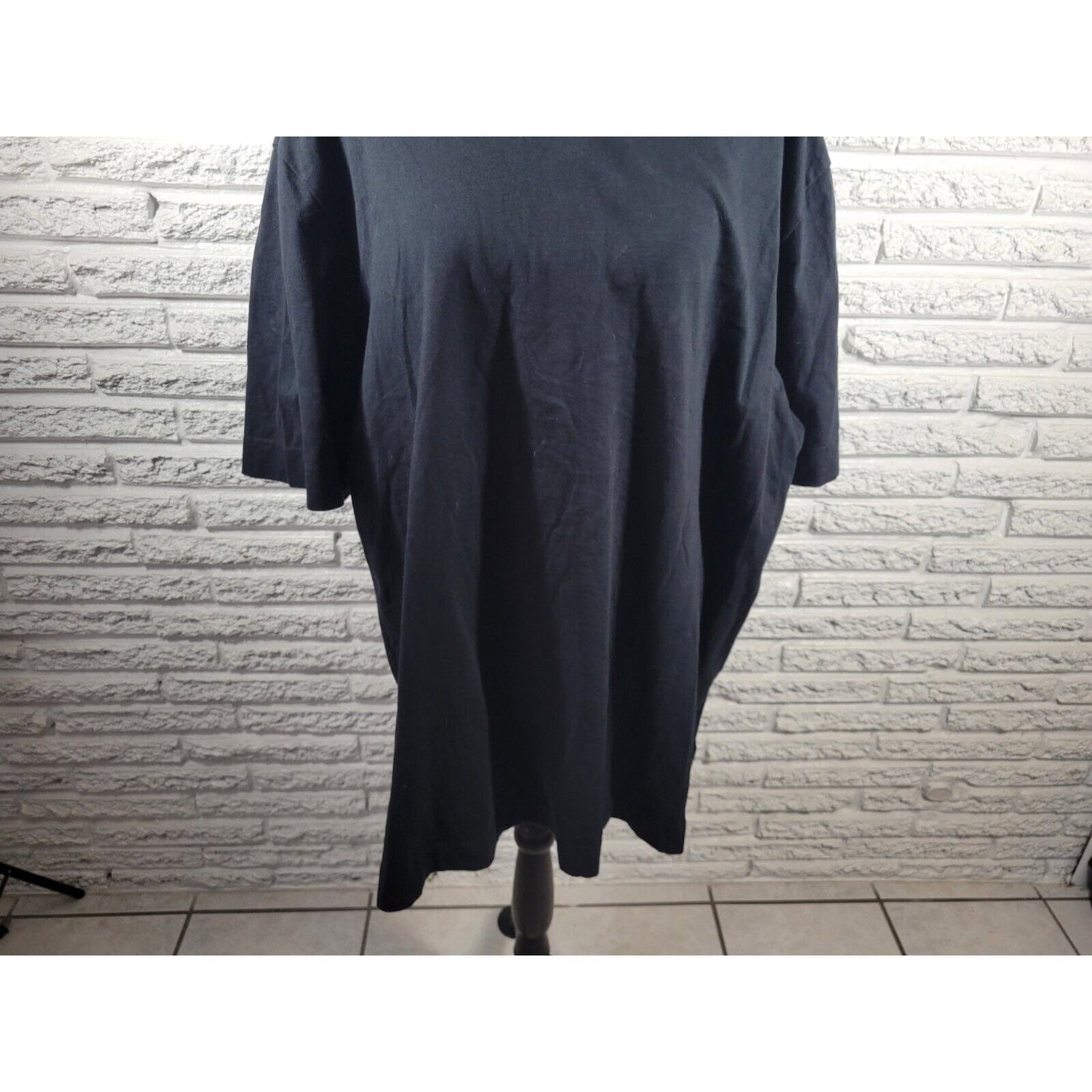 Denim Co Womens Top 2X Plus Tee Short Sleeve Black Cotton Casual Stretchy Basic