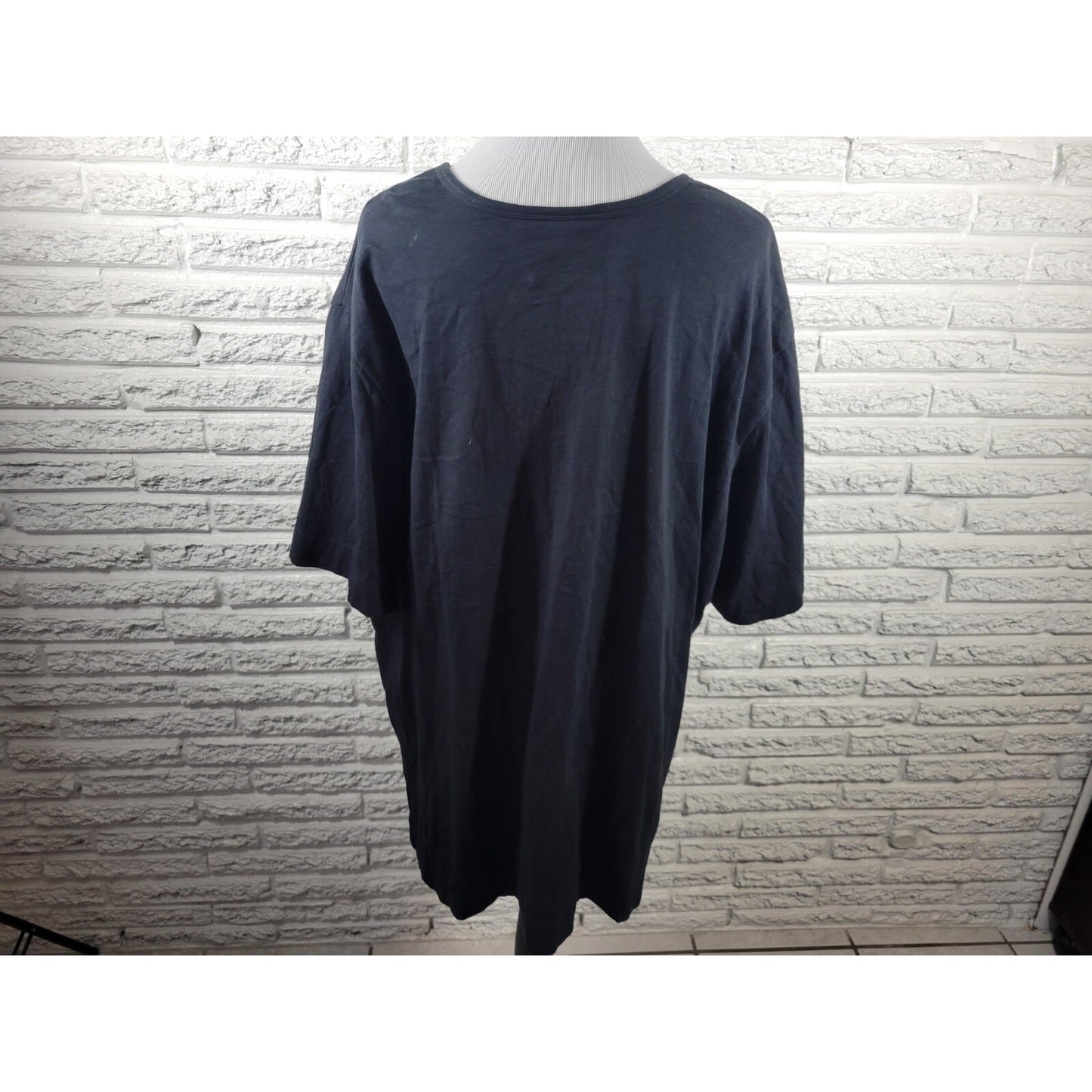 Denim Co Womens Top 2X Plus Tee Short Sleeve Black Cotton Casual Stretchy Basic