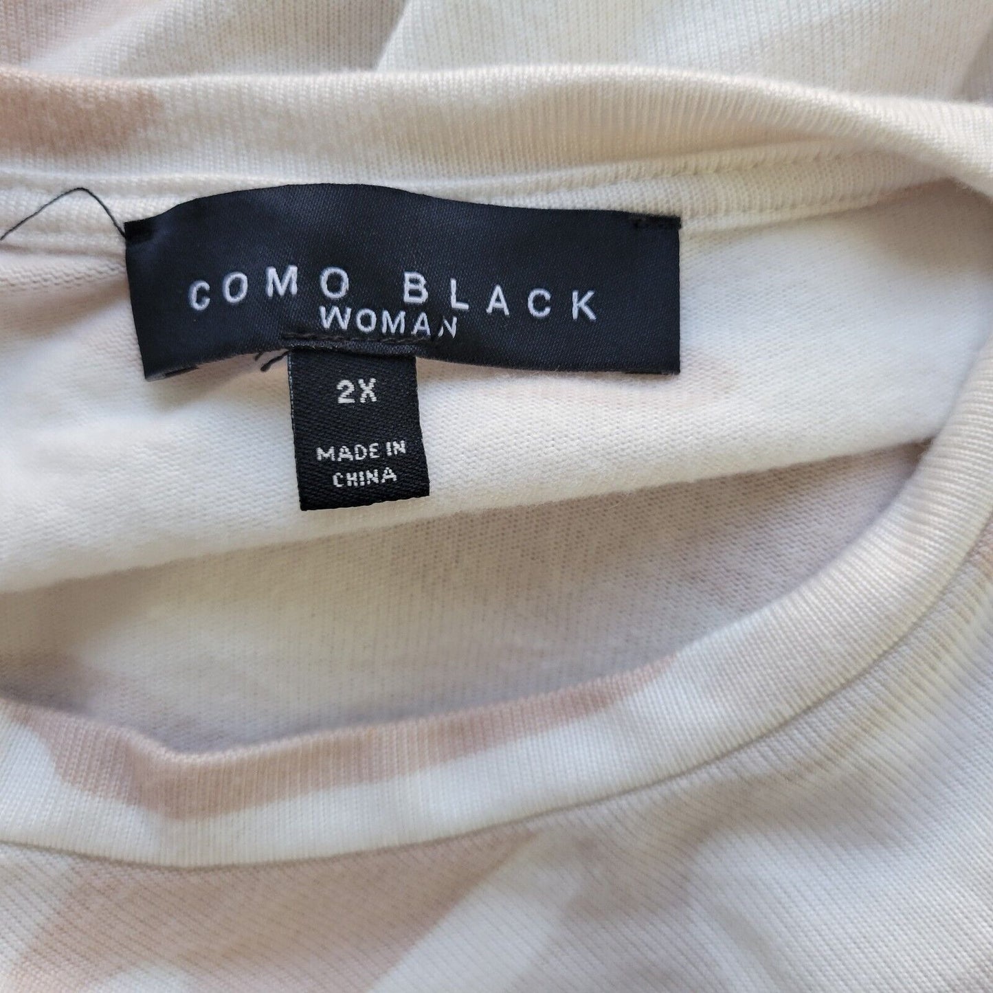 Como Black Womens Sweatshirt 2X Pullover Beige Camouflage Lightweight Believe