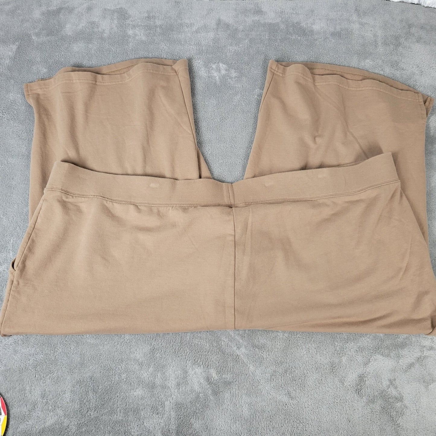 Denim Co Active QVC Womens Pants 3X Plus Capri Beige Pull On Comfort Pockets