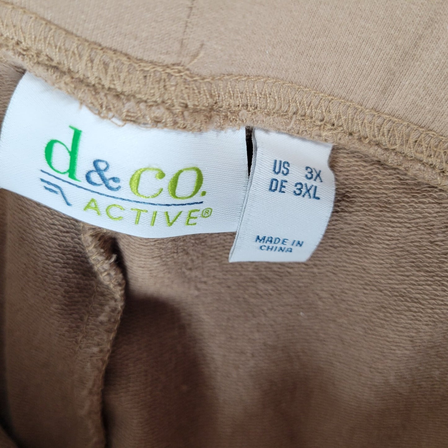 Denim Co Active QVC Womens Pants 3X Plus Capri Beige Pull On Comfort Pockets